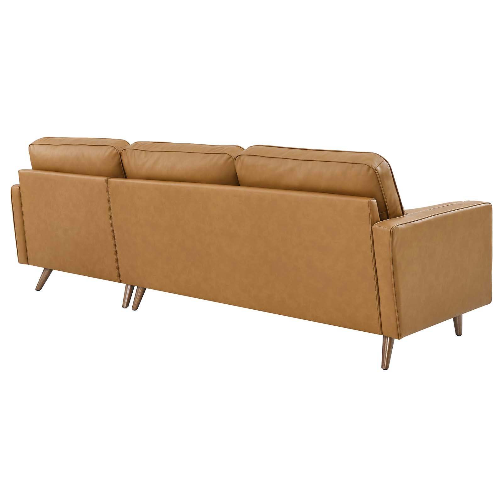 Modway Sectional Sofas - Valour 98" Leather Sectional Sofa Tan