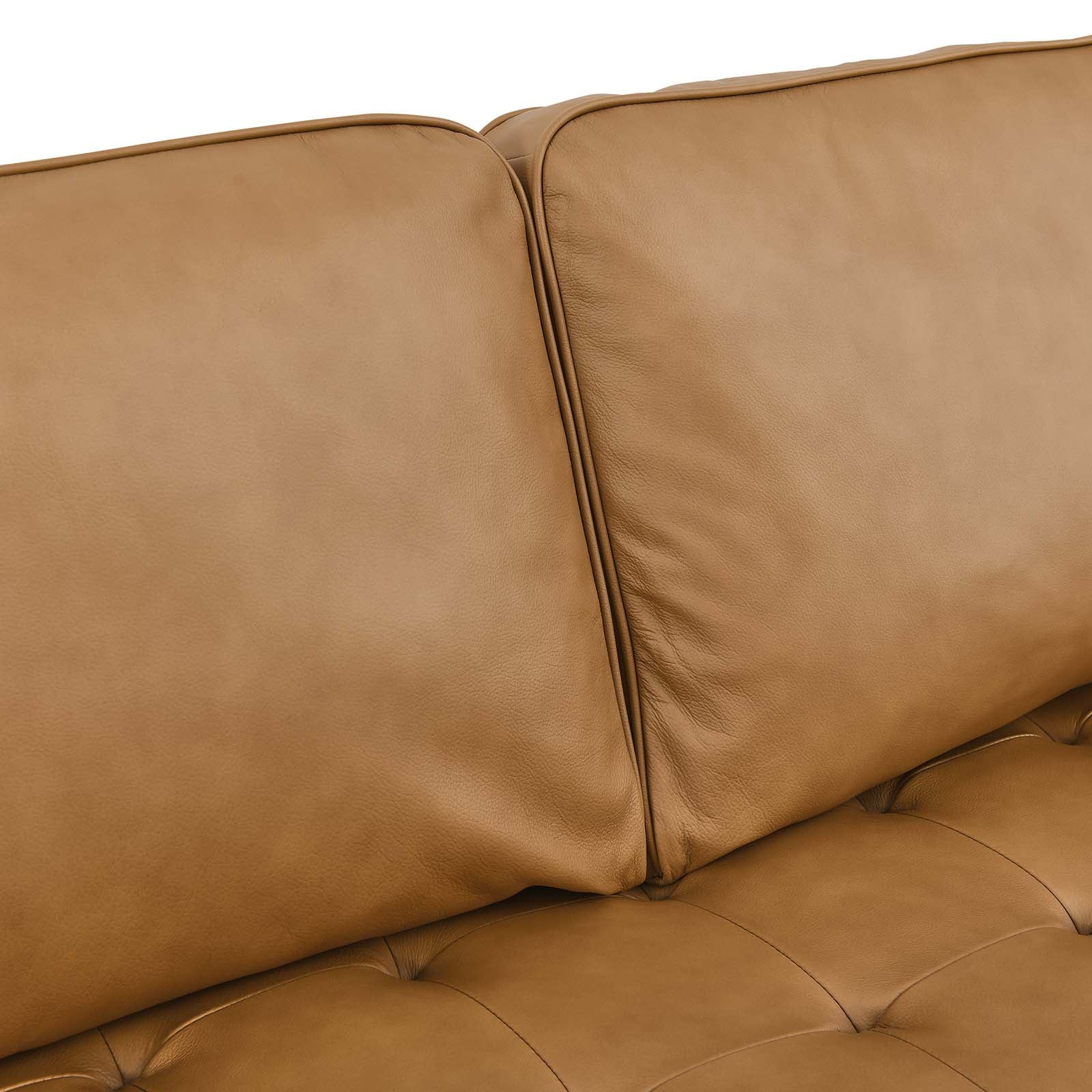 Modway Sectional Sofas - Valour 98" Leather Sectional Sofa Tan