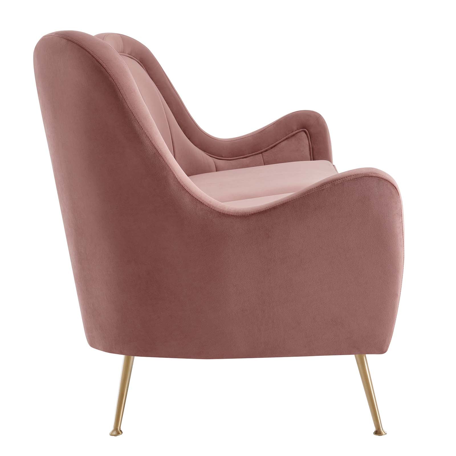 Modway Sofas & Couches - Cheshire Channel Tufted Performance Velvet Sofa Dusty Rose
