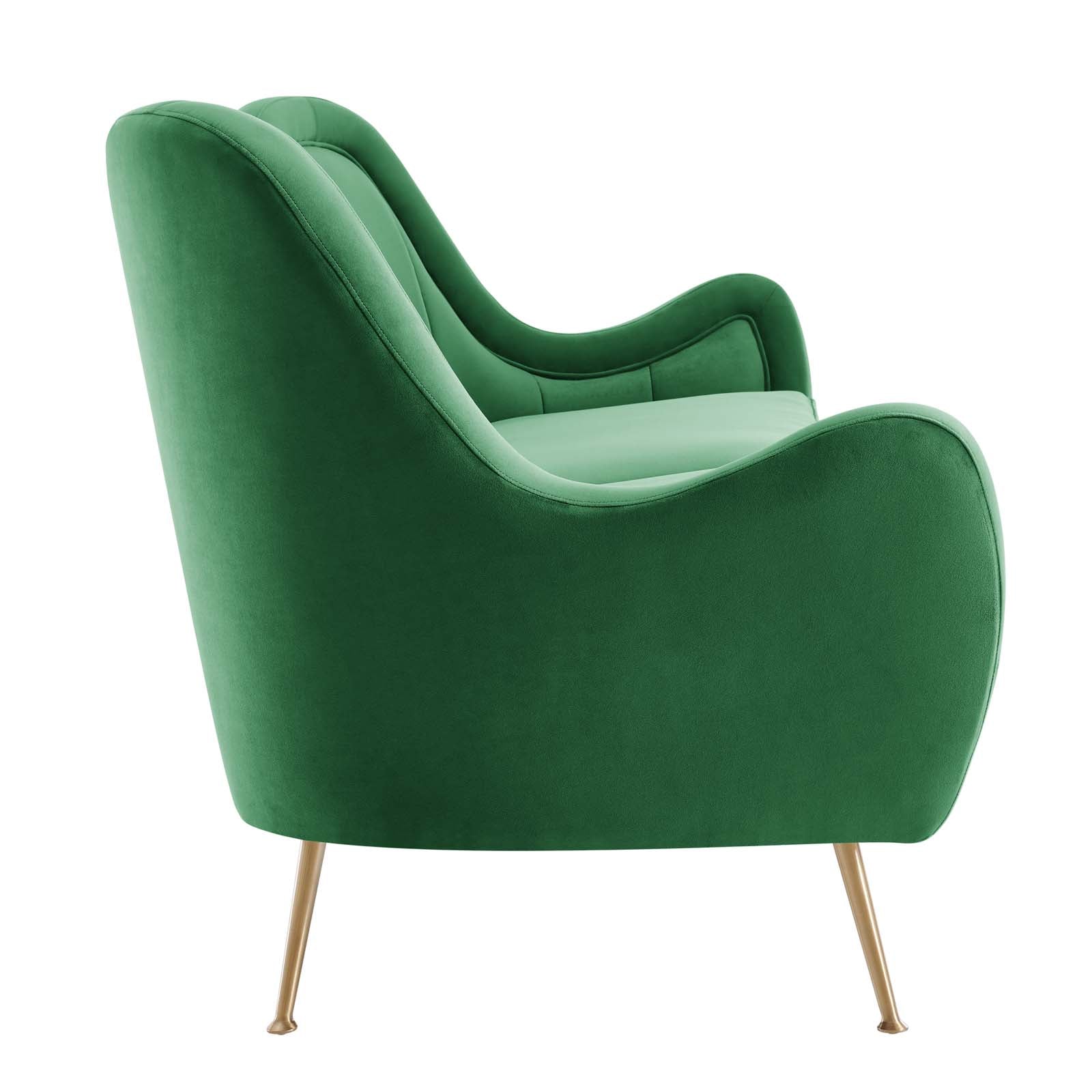 Modway Sofas & Couches - Cheshire Channel Tufted Performance Velvet Sofa Emerald