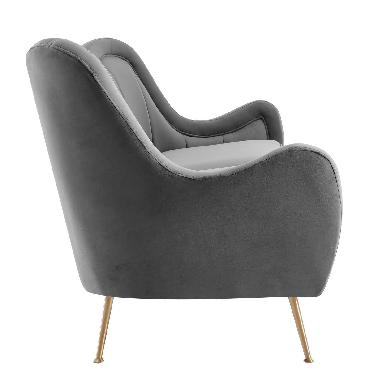 Modway Sofas & Couches - Cheshire Channel Tufted Performance Velvet Sofa Gray