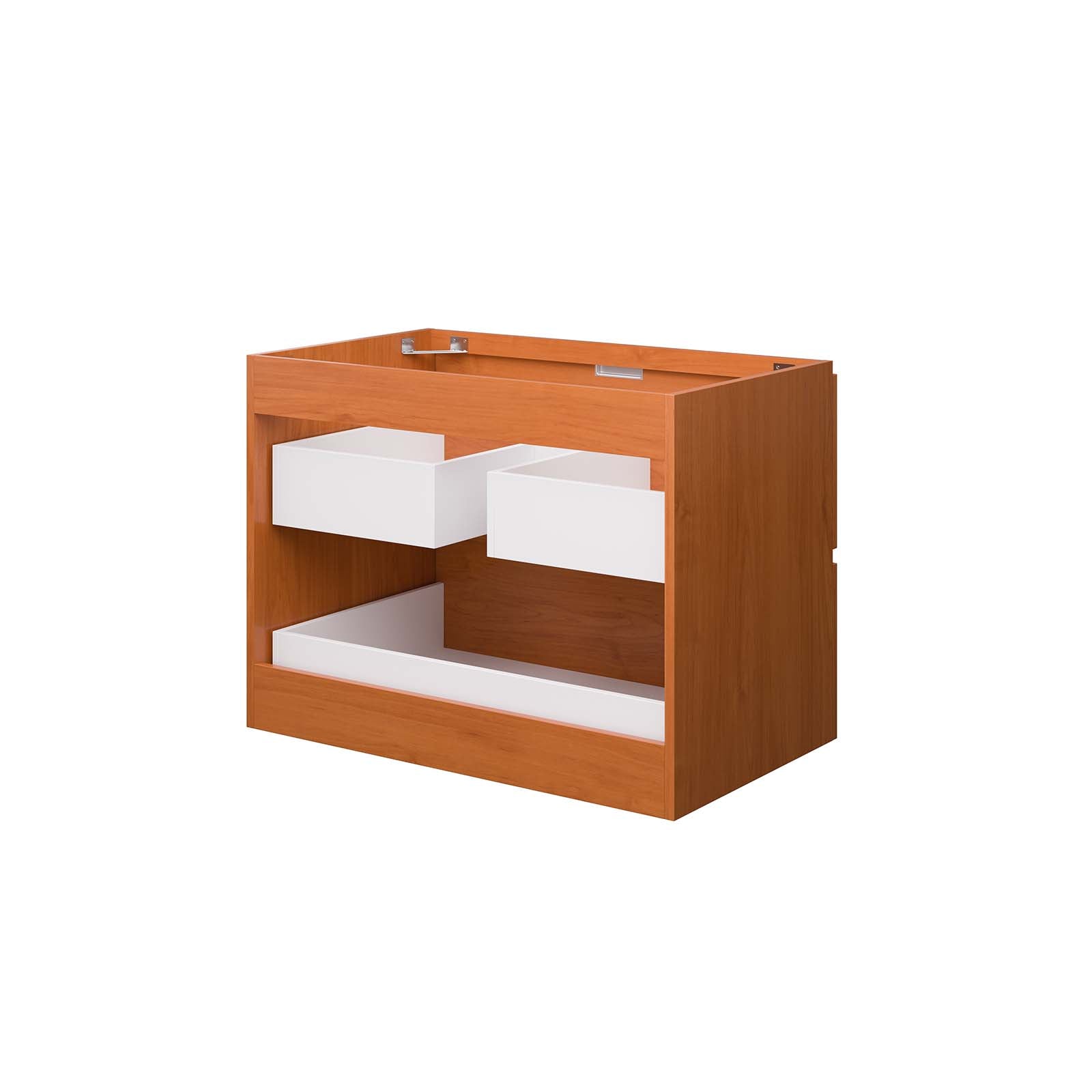 Modway Bathroom Vanity - Scenic 30" Wall-Mount Bathroom Vanity Cabinet Cherry Walnut