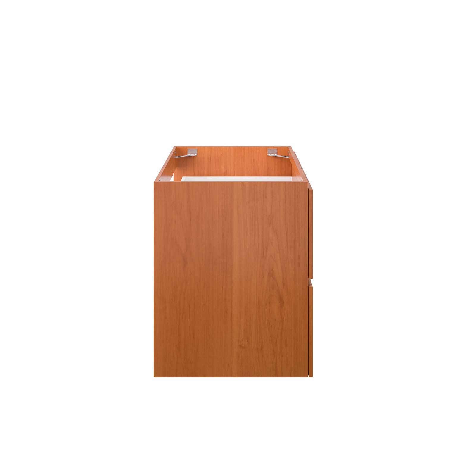 Modway Bathroom Vanity - Scenic 36" Wall-Mount Bathroom Vanity Cabinet Cherry Walnut