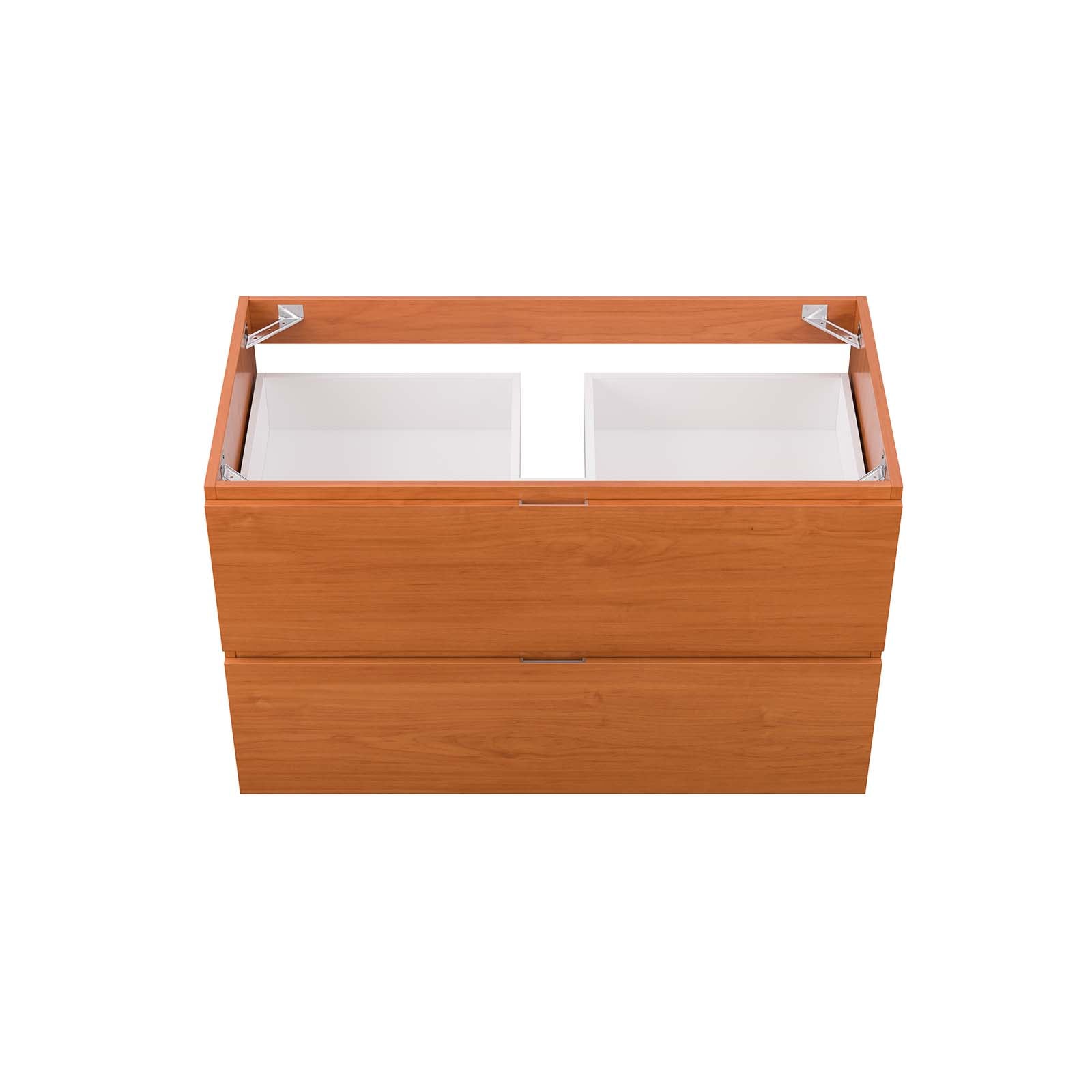 Modway Bathroom Vanity - Scenic 36" Wall-Mount Bathroom Vanity Cabinet Cherry Walnut