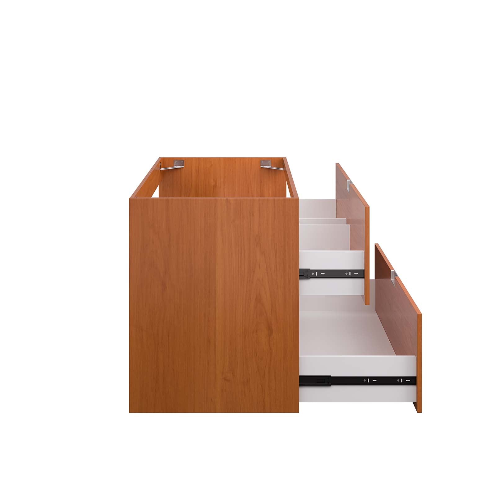 Modway Bathroom Vanity - Scenic 36" Wall-Mount Bathroom Vanity Cabinet Cherry Walnut