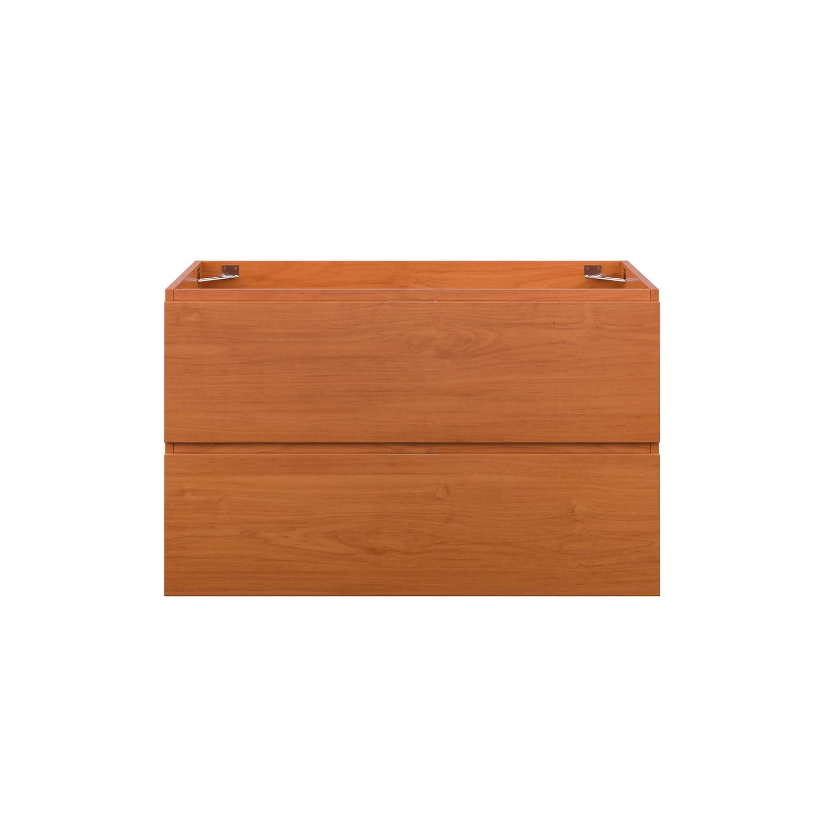 Modway Bathroom Vanity - Scenic 36" Wall-Mount Bathroom Vanity Cabinet Cherry Walnut