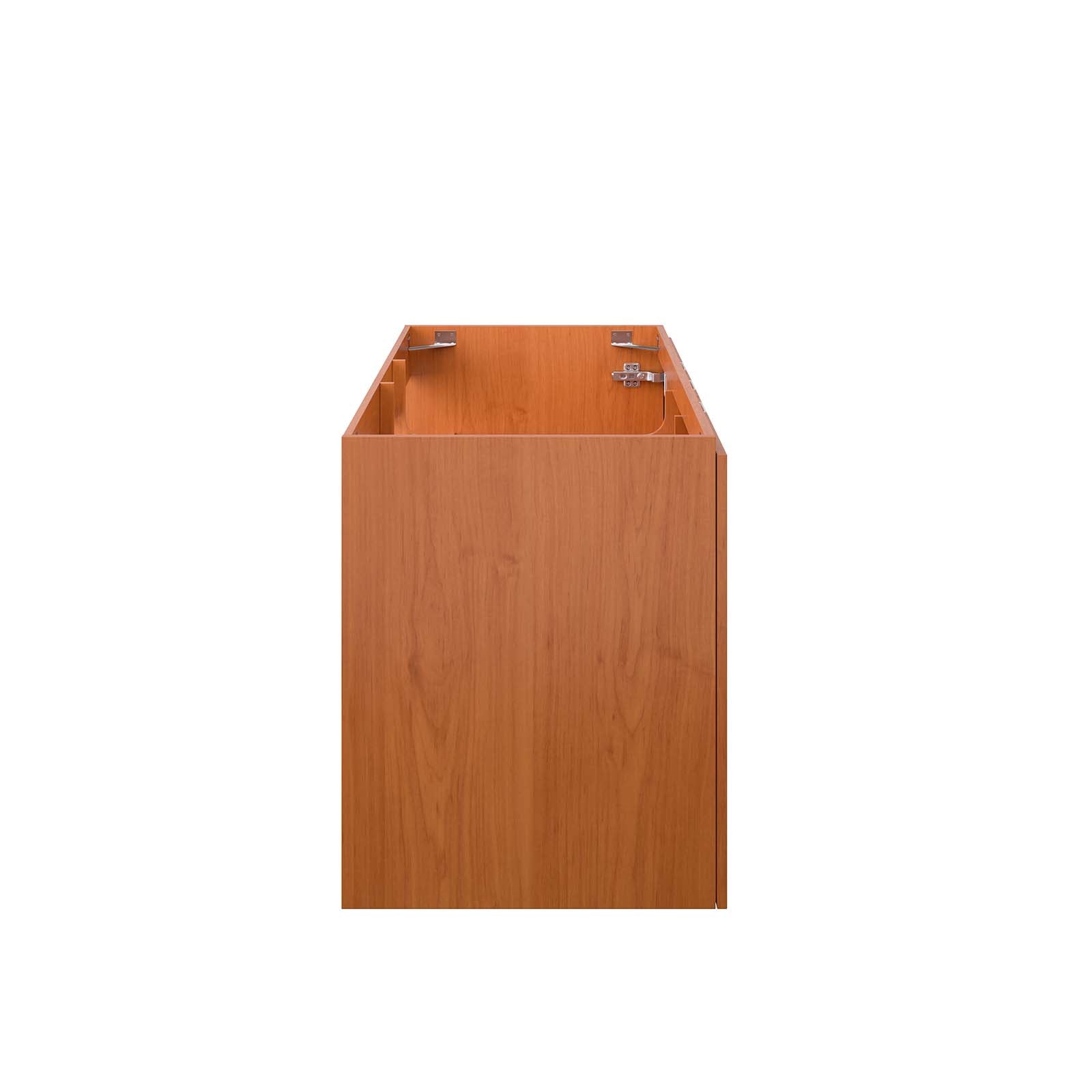 Modway Bathroom Vanity - Scenic 48" Single Wall-Mount Bathroom Vanity Cabinet Cherry Walnut