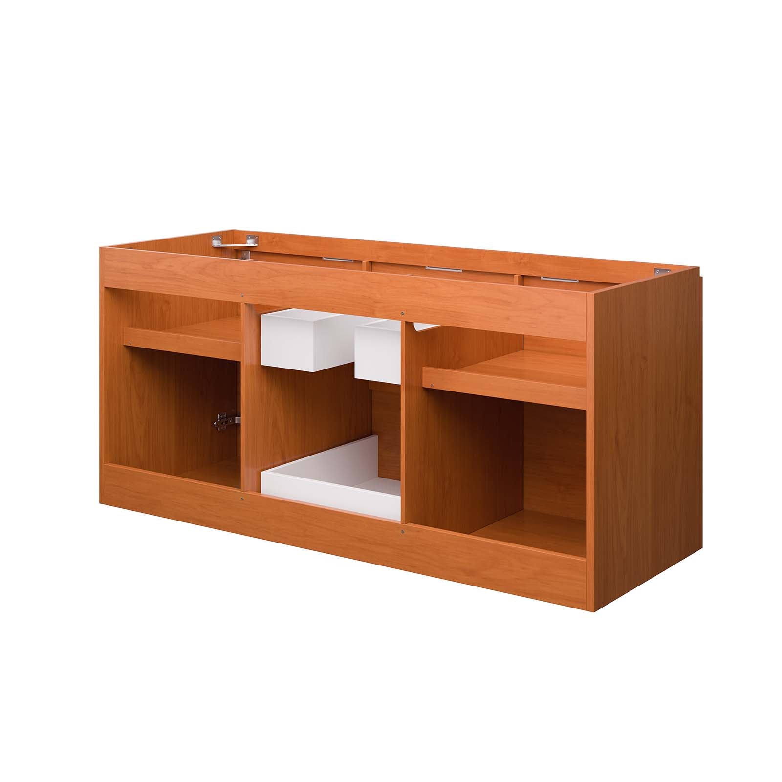 Modway Bathroom Vanity - Scenic 48" Single Wall-Mount Bathroom Vanity Cabinet Cherry Walnut