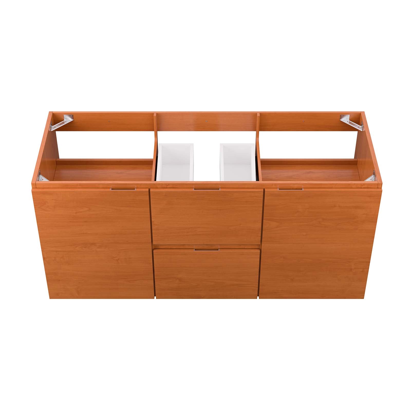 Modway Bathroom Vanity - Scenic 48" Single Wall-Mount Bathroom Vanity Cabinet Cherry Walnut