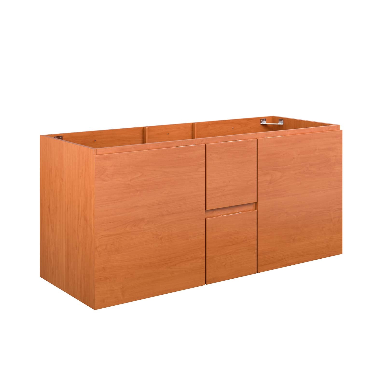 Modway Bathroom Vanity - Scenic 48" Double Wall-Mount Bathroom Vanity Cabinet Cherry Walnut