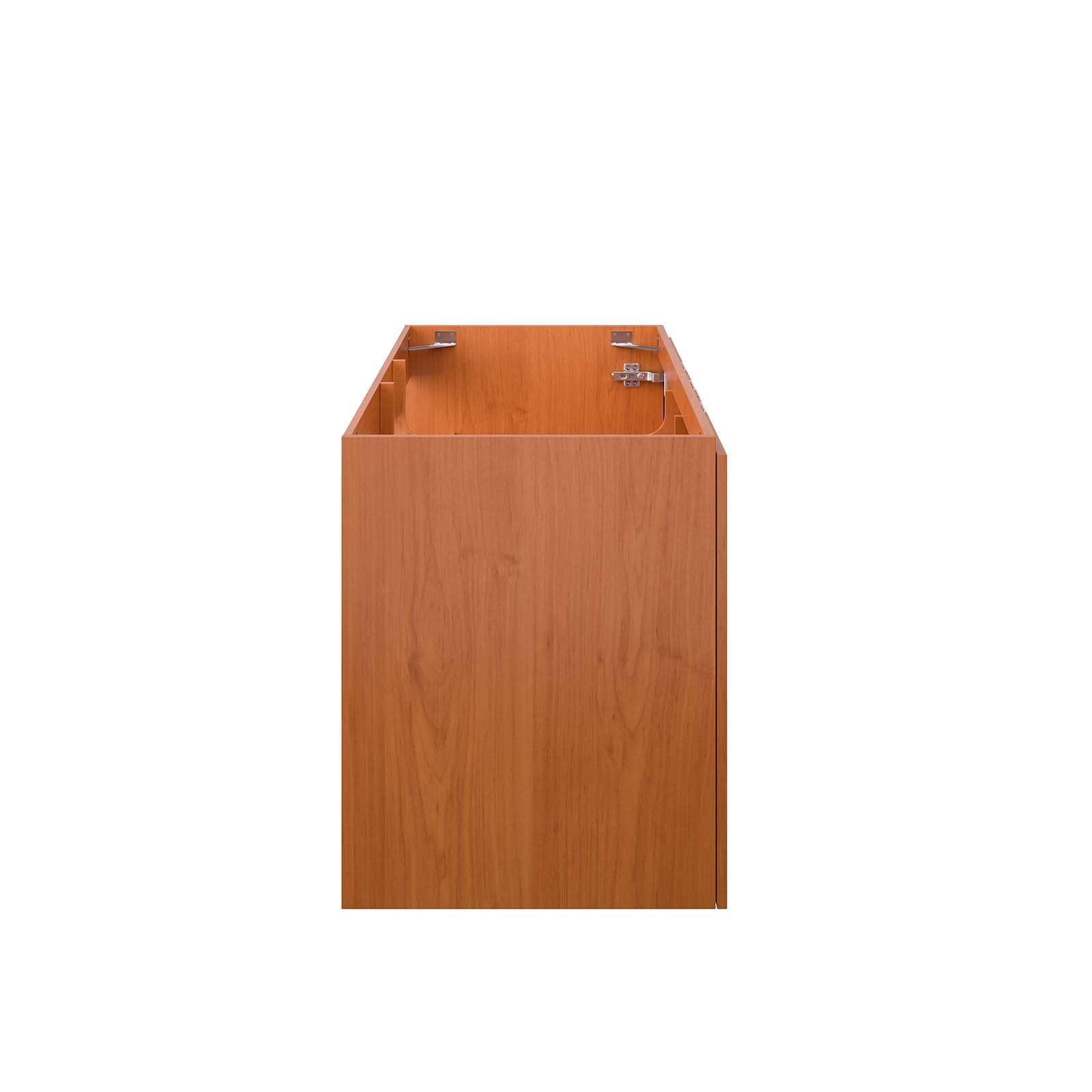Modway Bathroom Vanity - Scenic 48" Double Wall-Mount Bathroom Vanity Cabinet Cherry Walnut