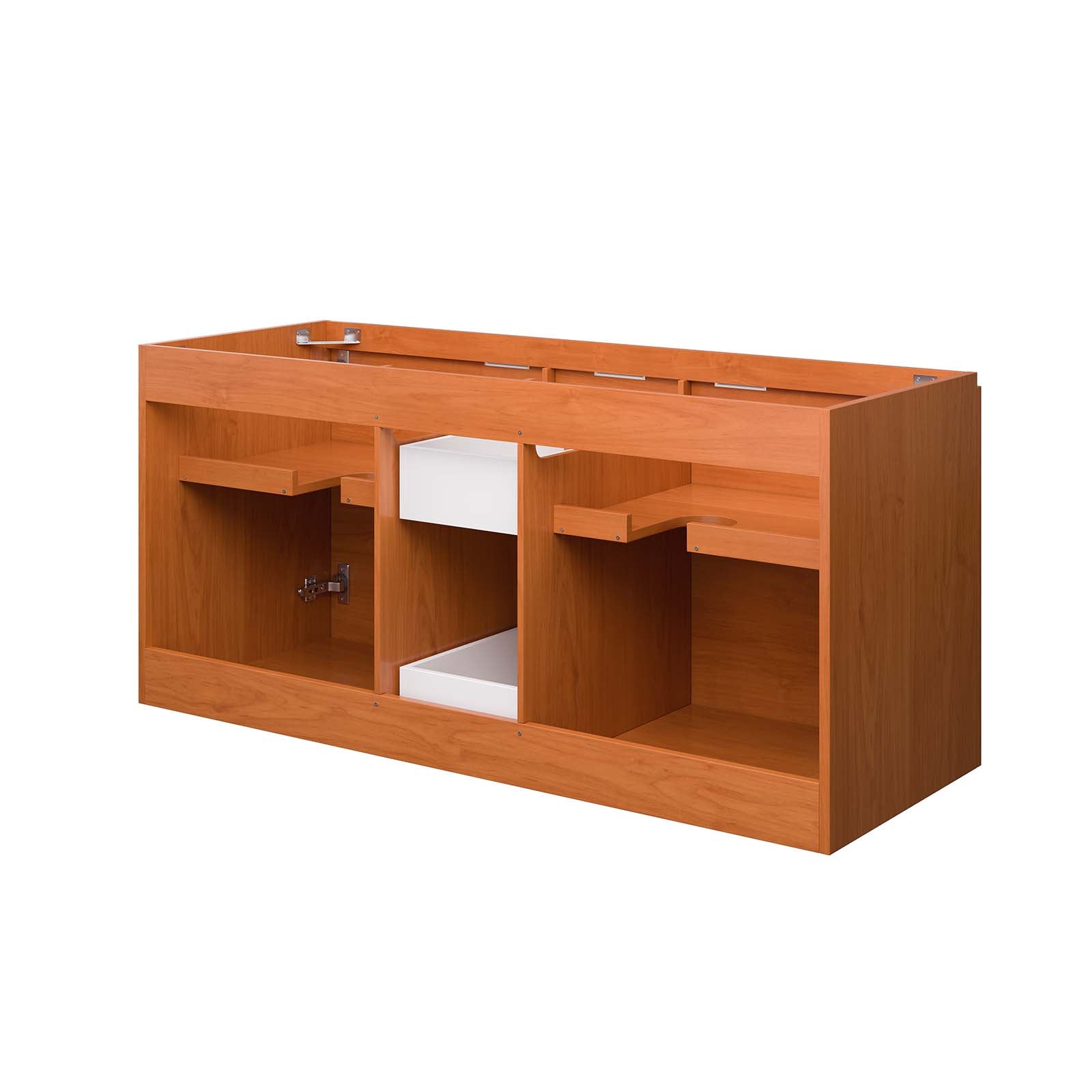 Modway Bathroom Vanity - Scenic 48" Double Wall-Mount Bathroom Vanity Cabinet Cherry Walnut