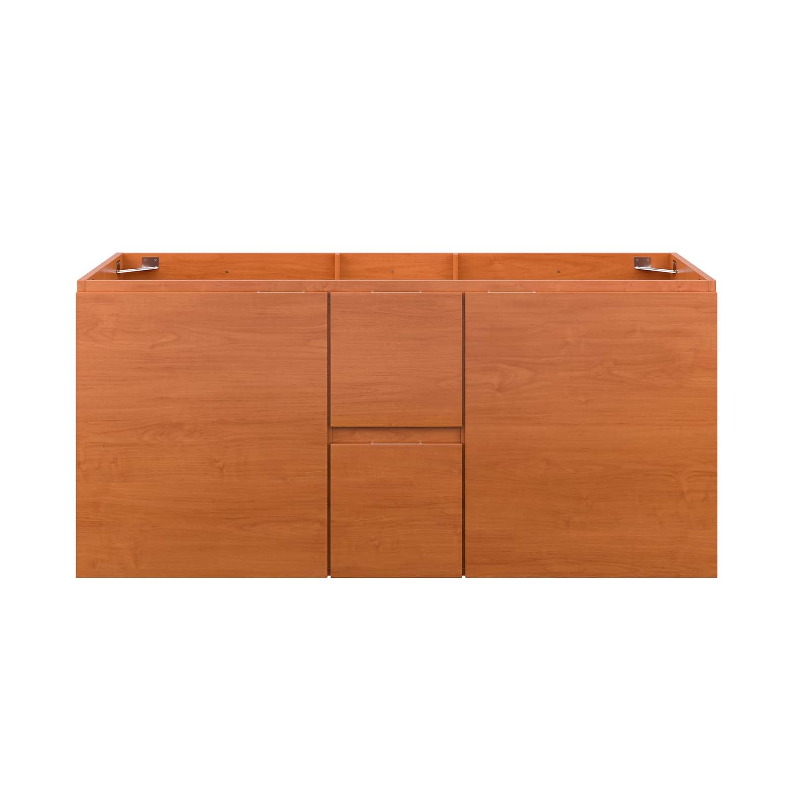 Modway Bathroom Vanity - Scenic 48" Double Wall-Mount Bathroom Vanity Cabinet Cherry Walnut