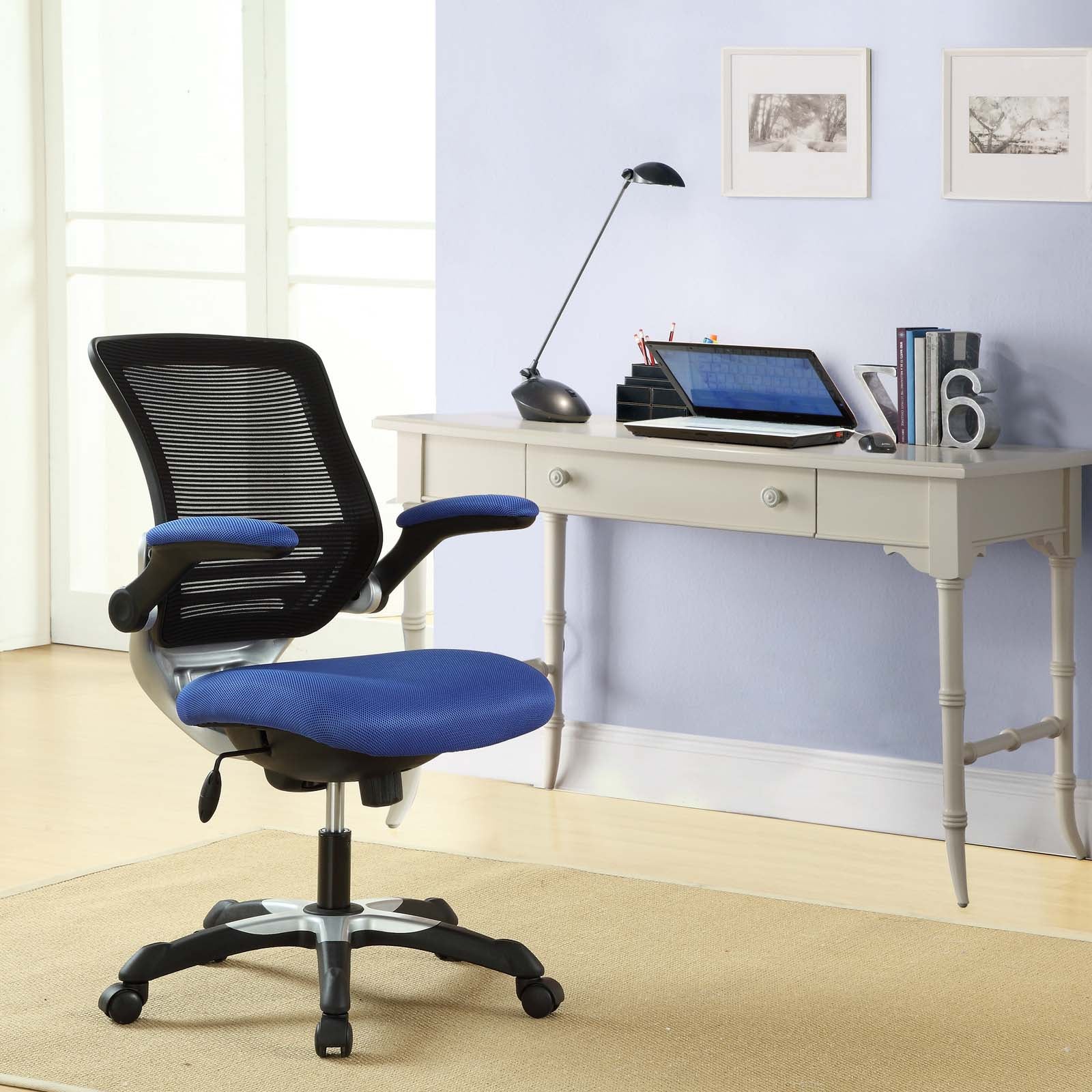 Modway Task Chairs - Edge Mesh Office Chair Blue