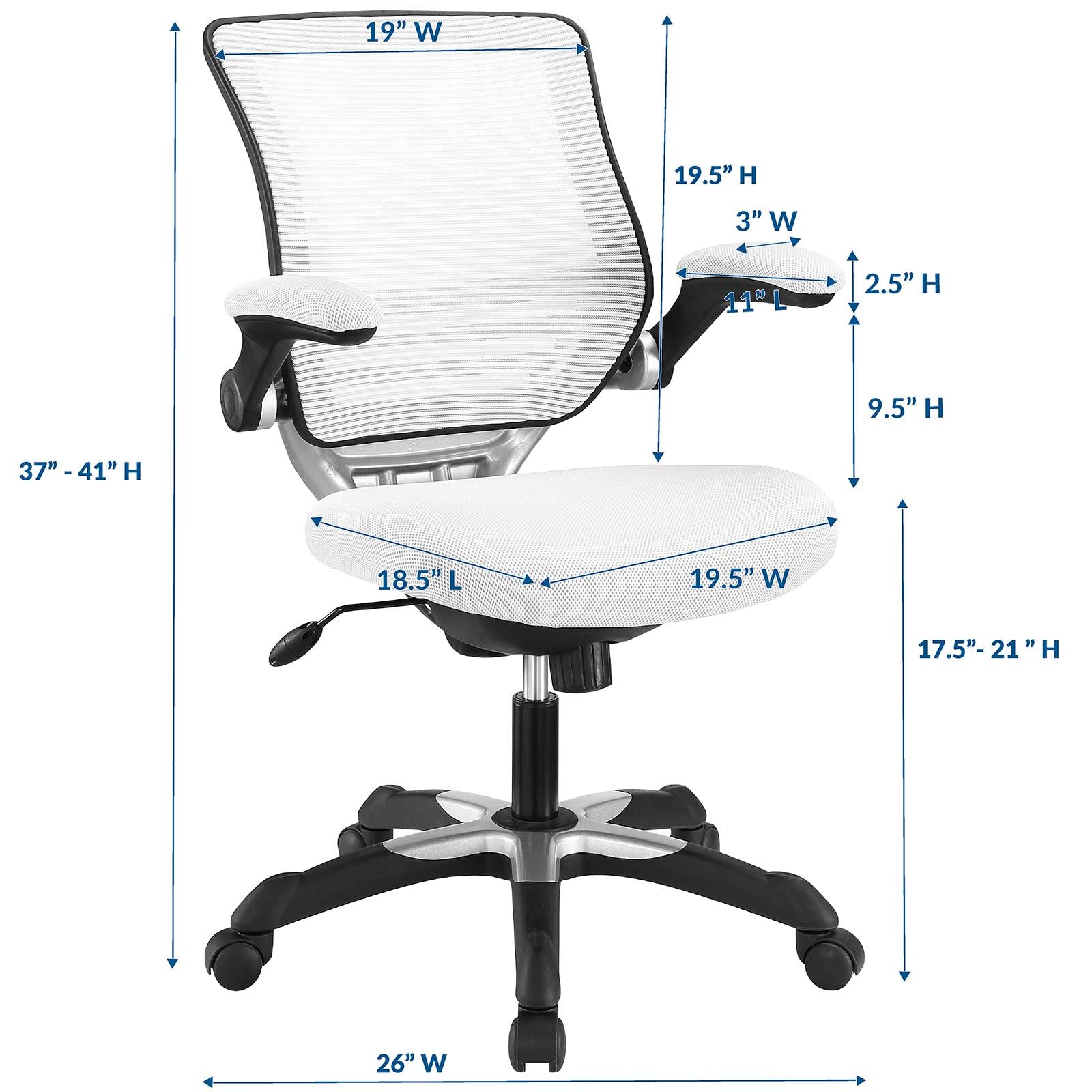Modway Task Chairs - Edge Office Chair White