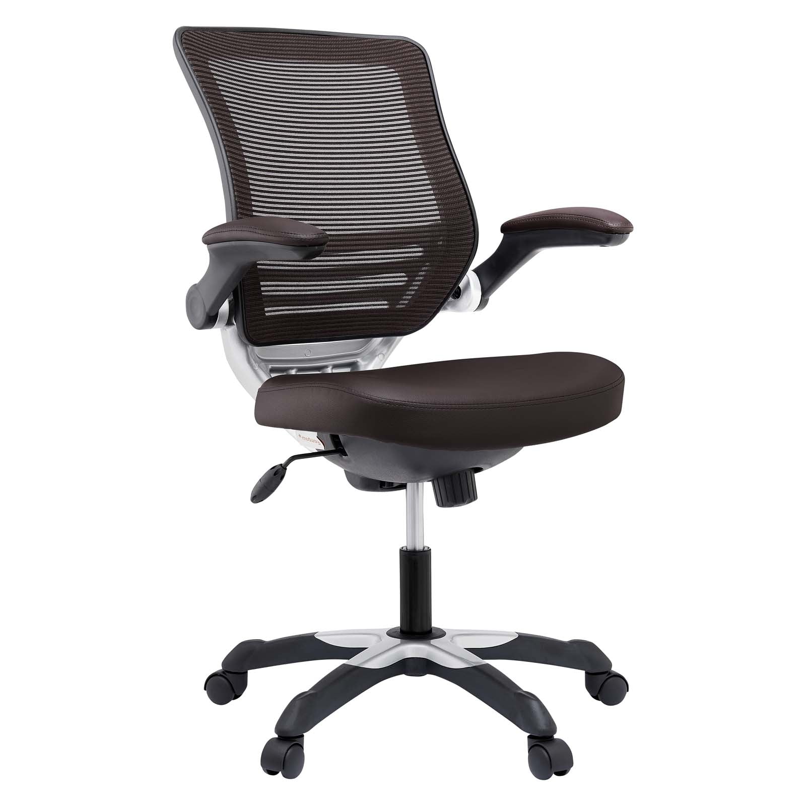 Modway Task Chairs - Edge Vinyl Office Chair Brown