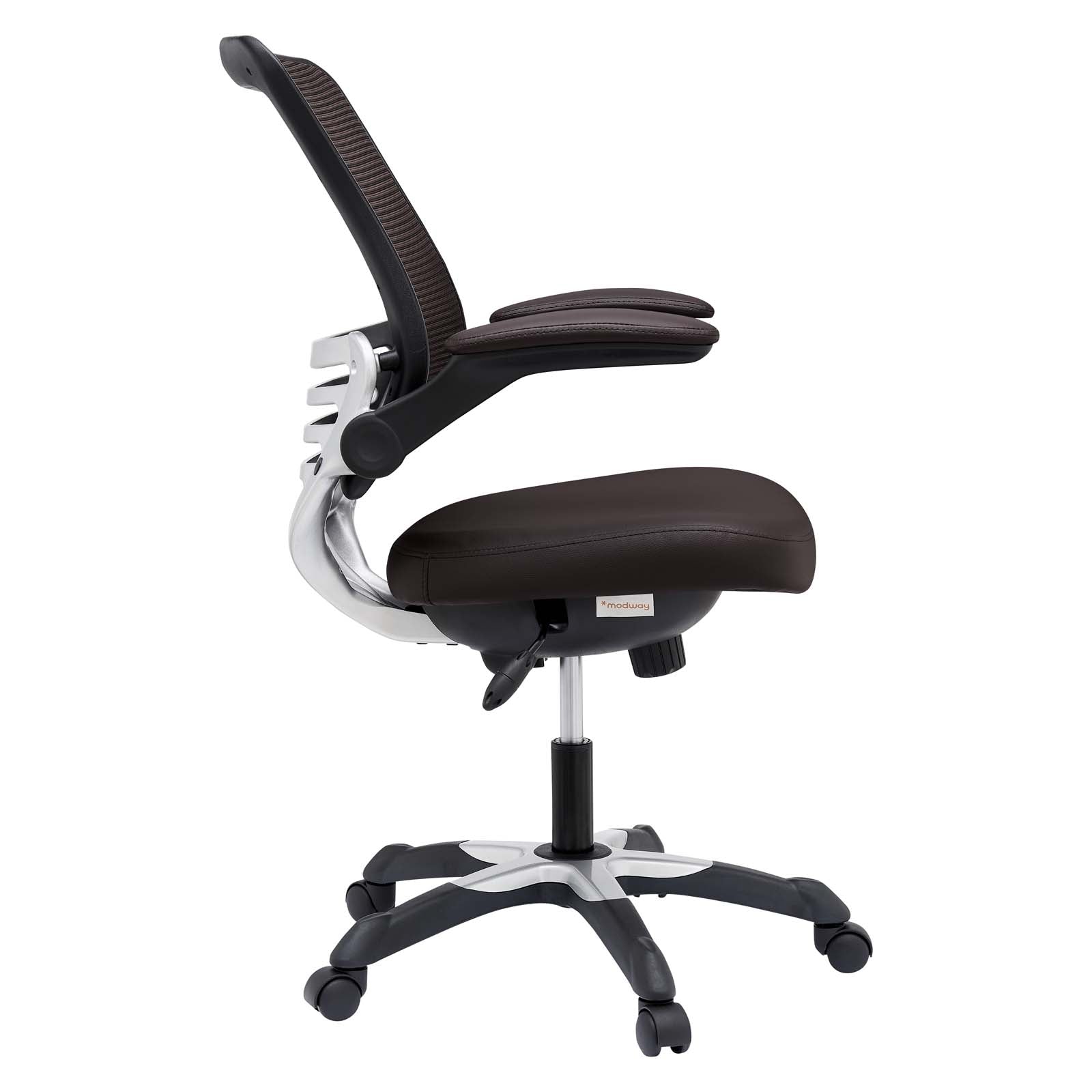 Modway Task Chairs - Edge Vinyl Office Chair Brown