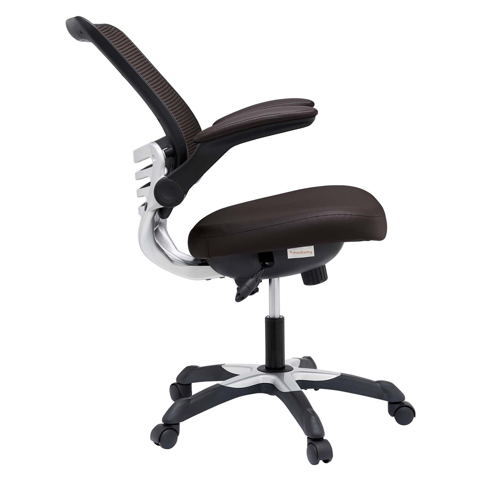 Modway Task Chairs - Edge Vinyl Office Chair Brown