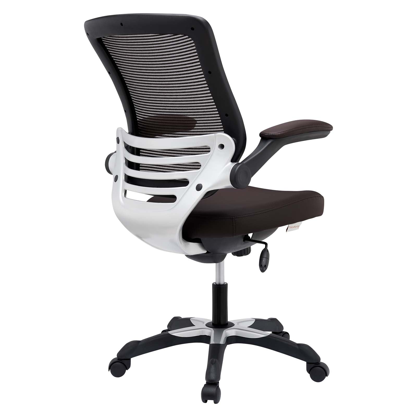 Modway Task Chairs - Edge Vinyl Office Chair Brown