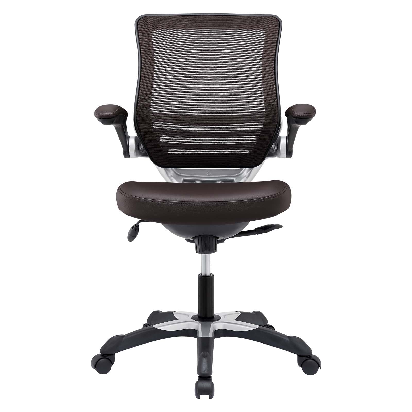 Modway Task Chairs - Edge Vinyl Office Chair Brown