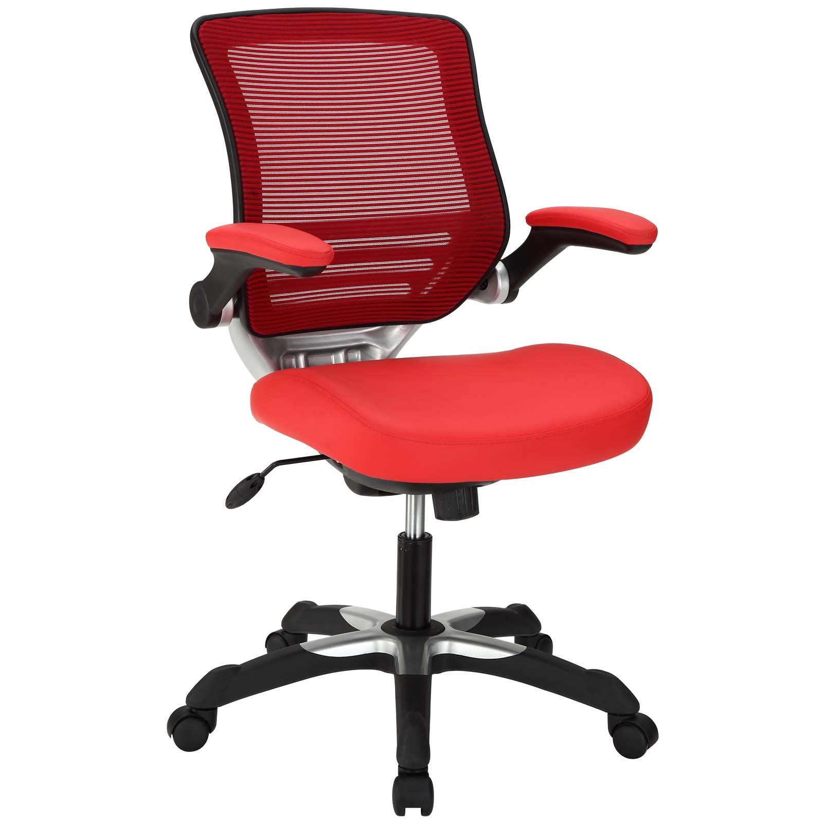 Modway Task Chairs - Edge Vinyl Office Chair Red