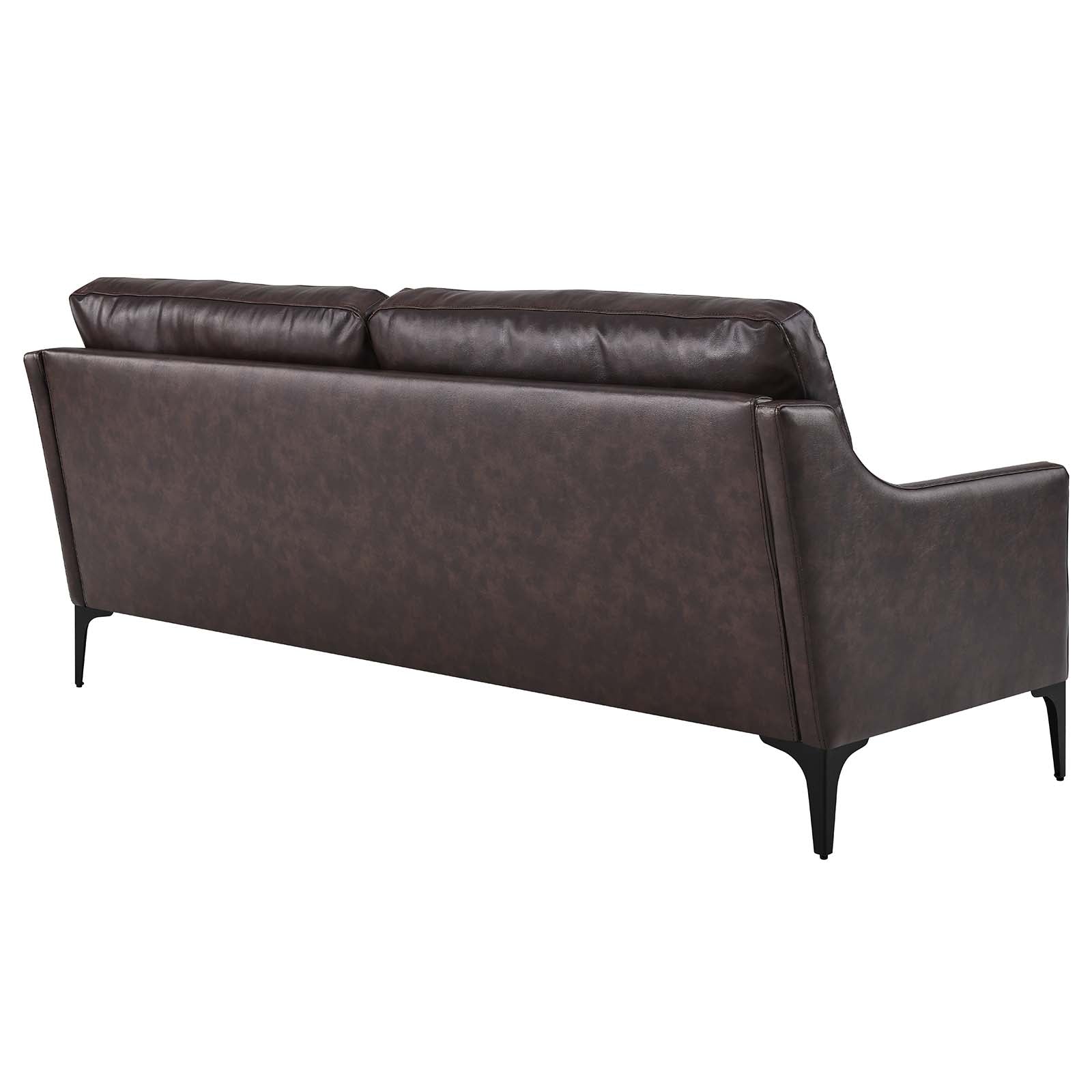 Modway Sofas & Couches - Corland Leather Sofa Brown