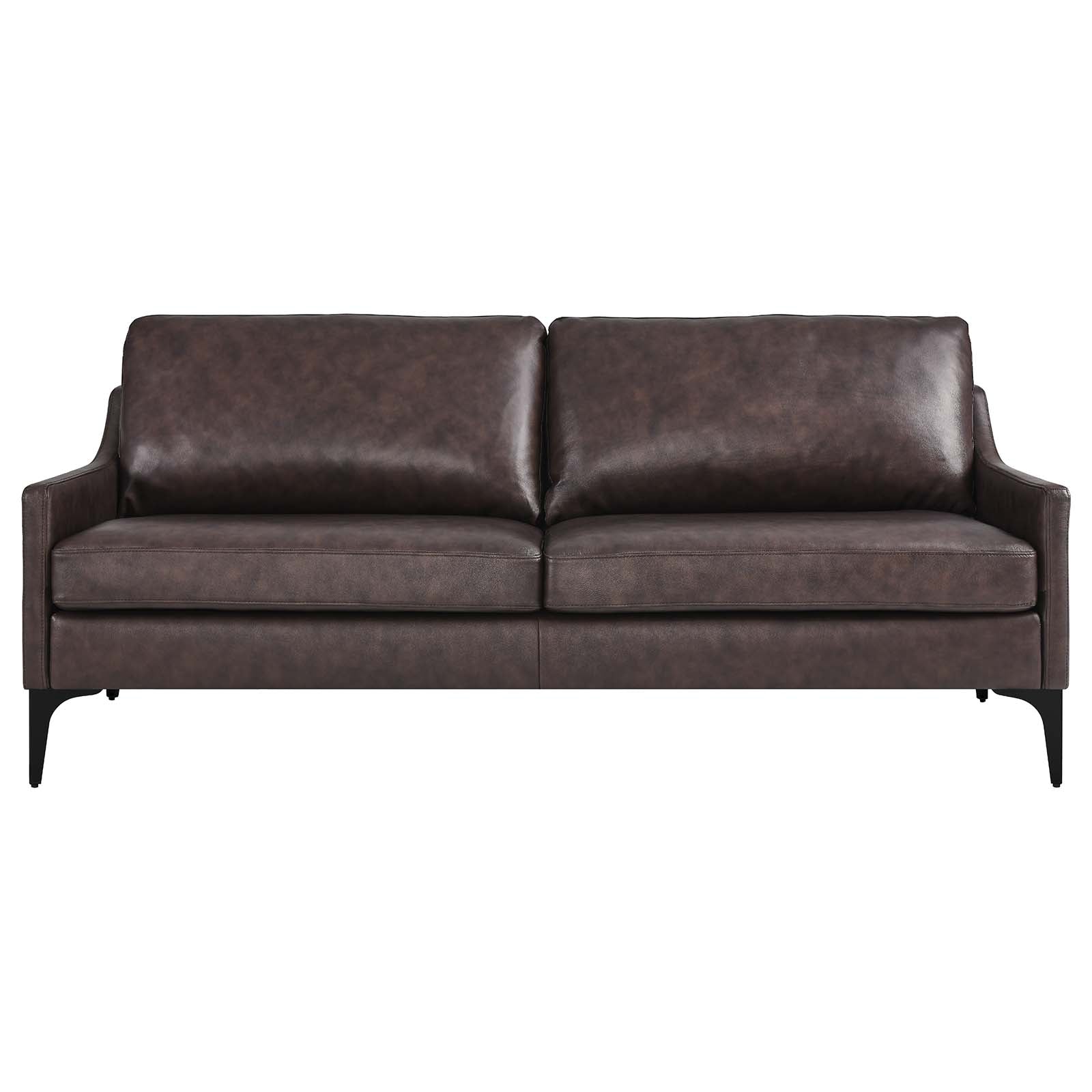Modway Sofas & Couches - Corland Leather Sofa Brown