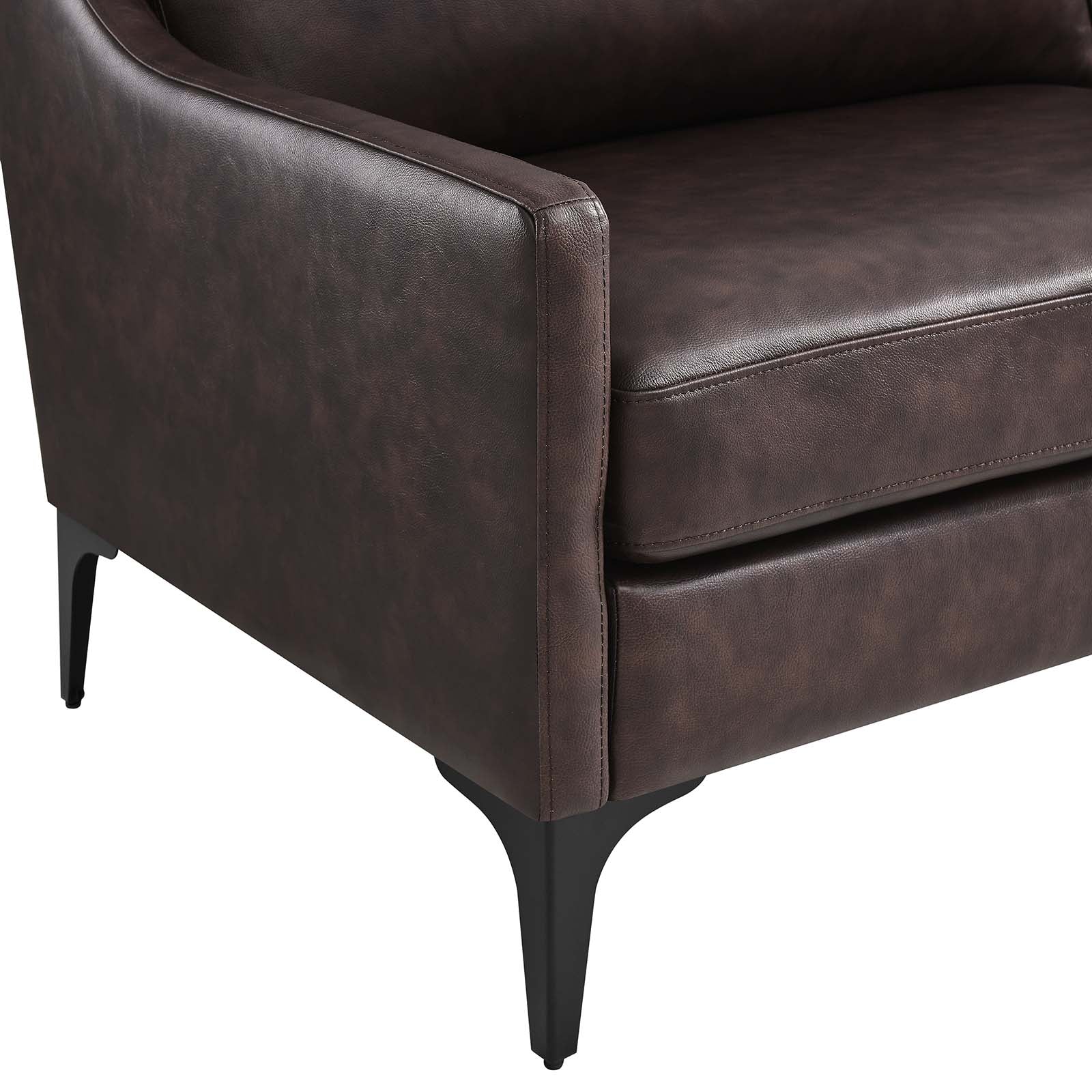 Modway Sofas & Couches - Corland Leather Sofa Brown