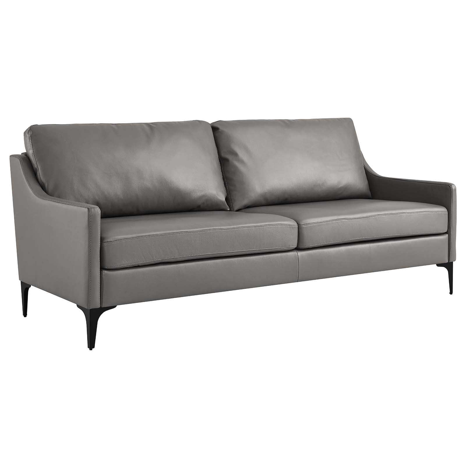 Modway Sofas & Couches - Corland Leather Sofa Gray
