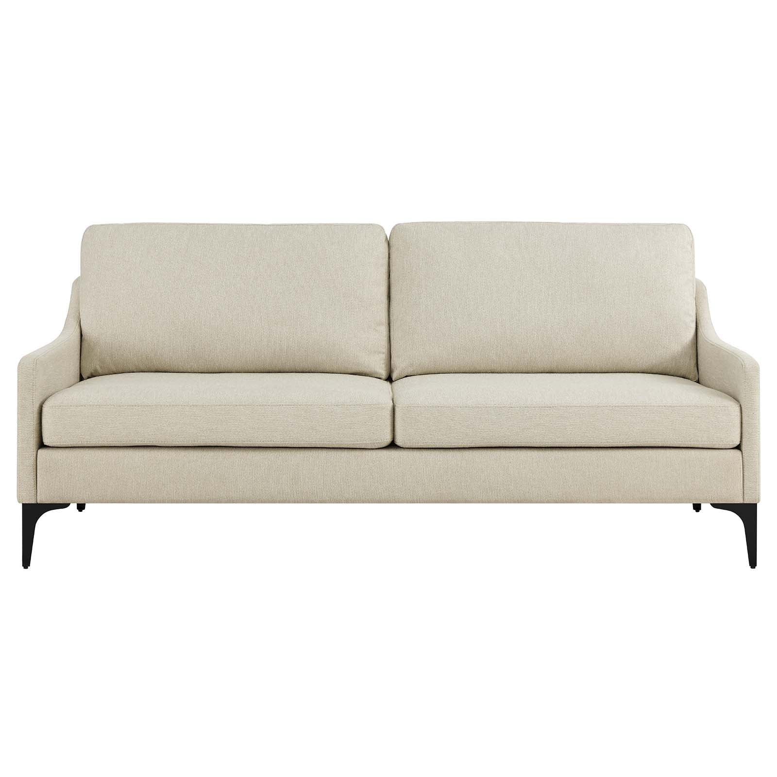 Modway Sofas & Couches - Corland Upholstered Fabric Sofa Beige