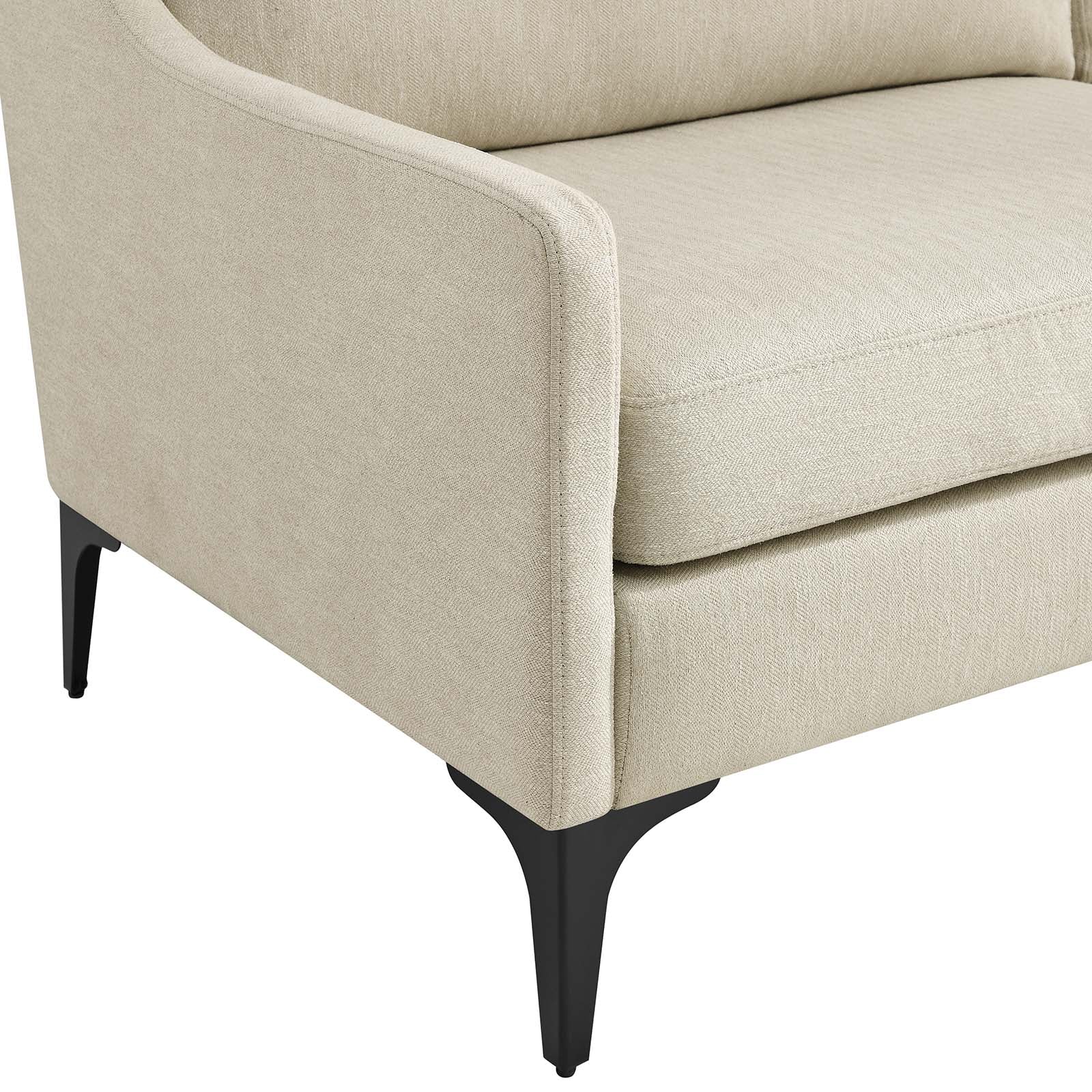 Modway Sofas & Couches - Corland Upholstered Fabric Sofa Beige