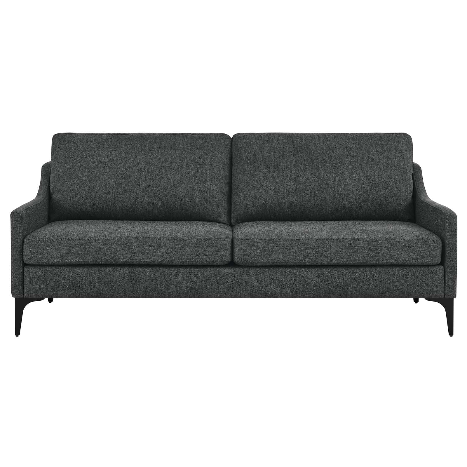 Modway Sofas & Couches - Corland Upholstered Fabric Sofa Charcoal