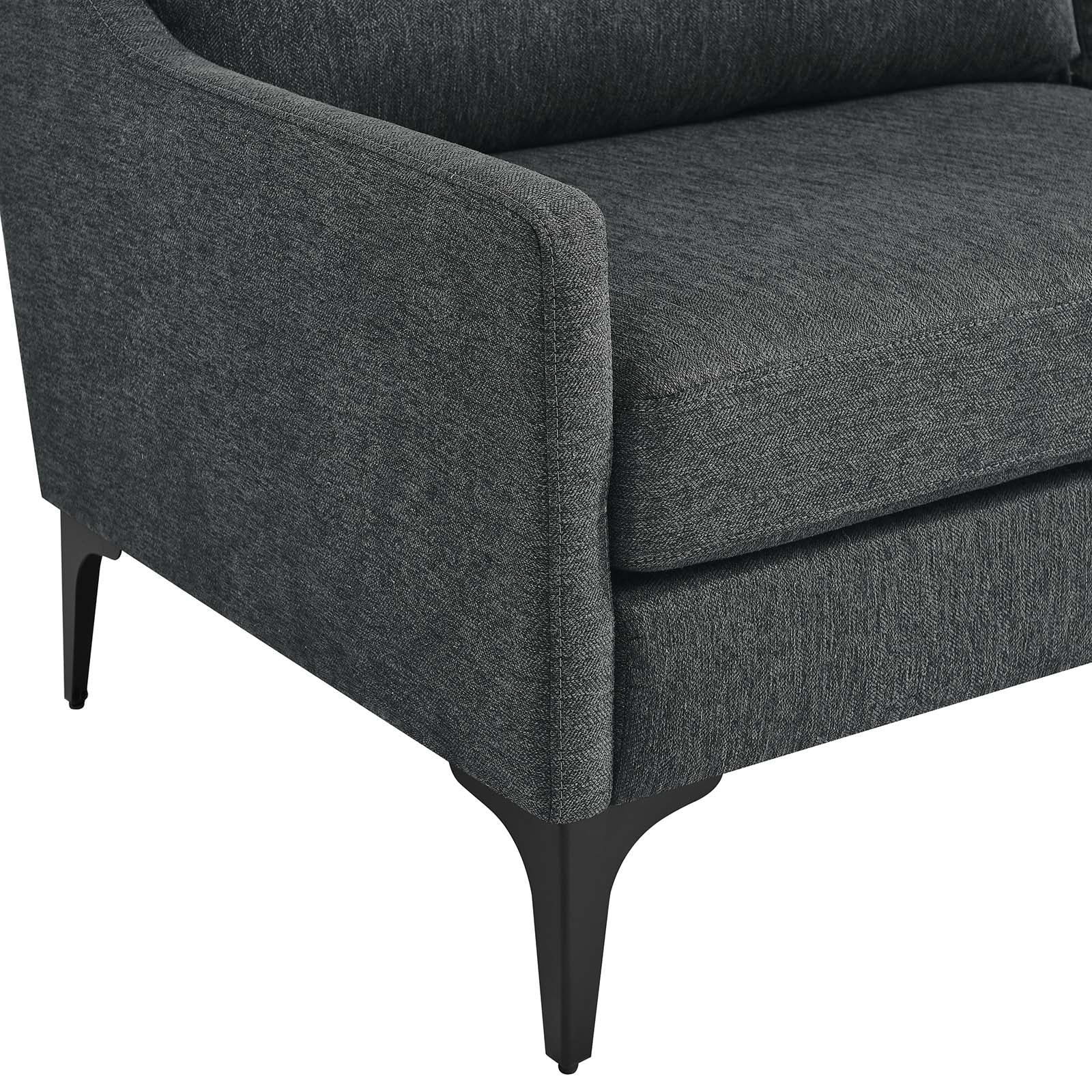 Modway Sofas & Couches - Corland Upholstered Fabric Sofa Charcoal