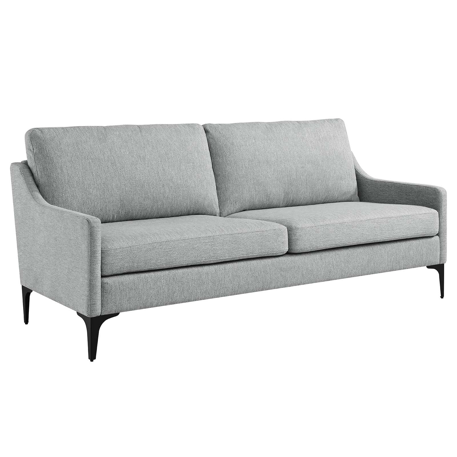 Modway Sofas & Couches - Corland Upholstered Fabric Sofa Light Gray