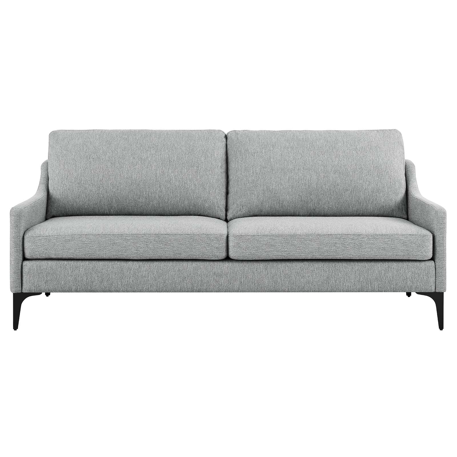 Modway Sofas & Couches - Corland Upholstered Fabric Sofa Light Gray