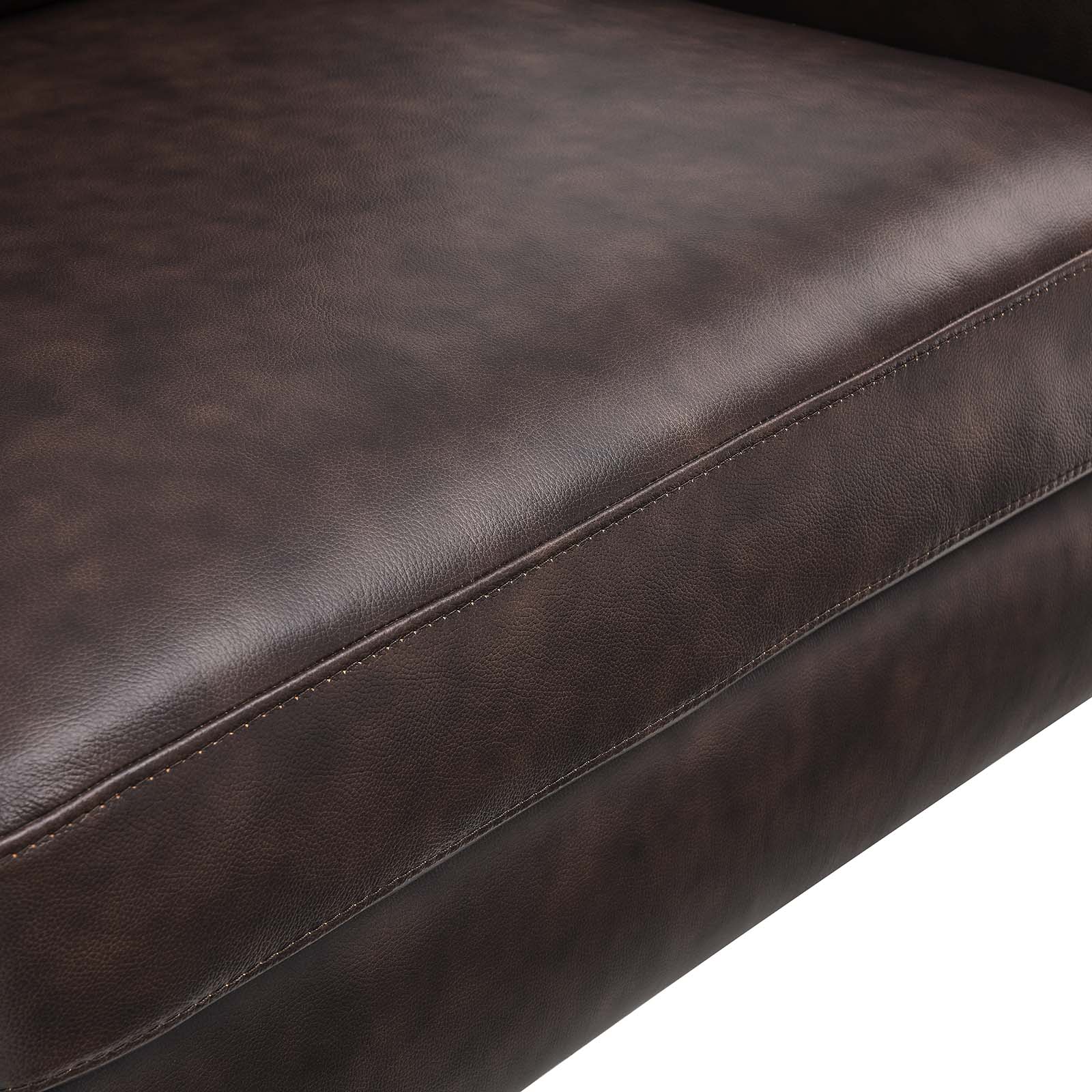 Modway Loveseats - Corland Leather Loveseat Brown