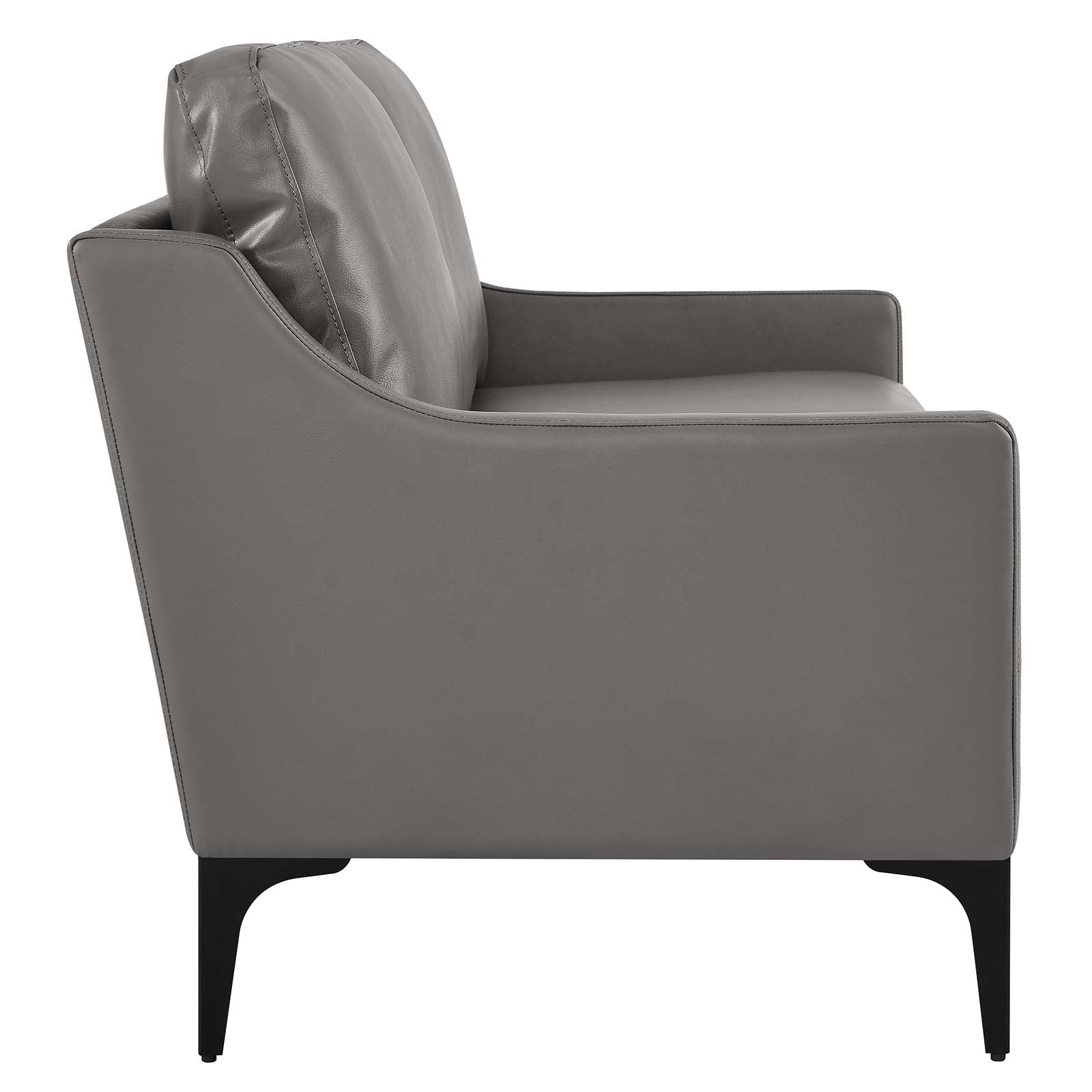 Modway Loveseats - Corland Leather Loveseat Gray