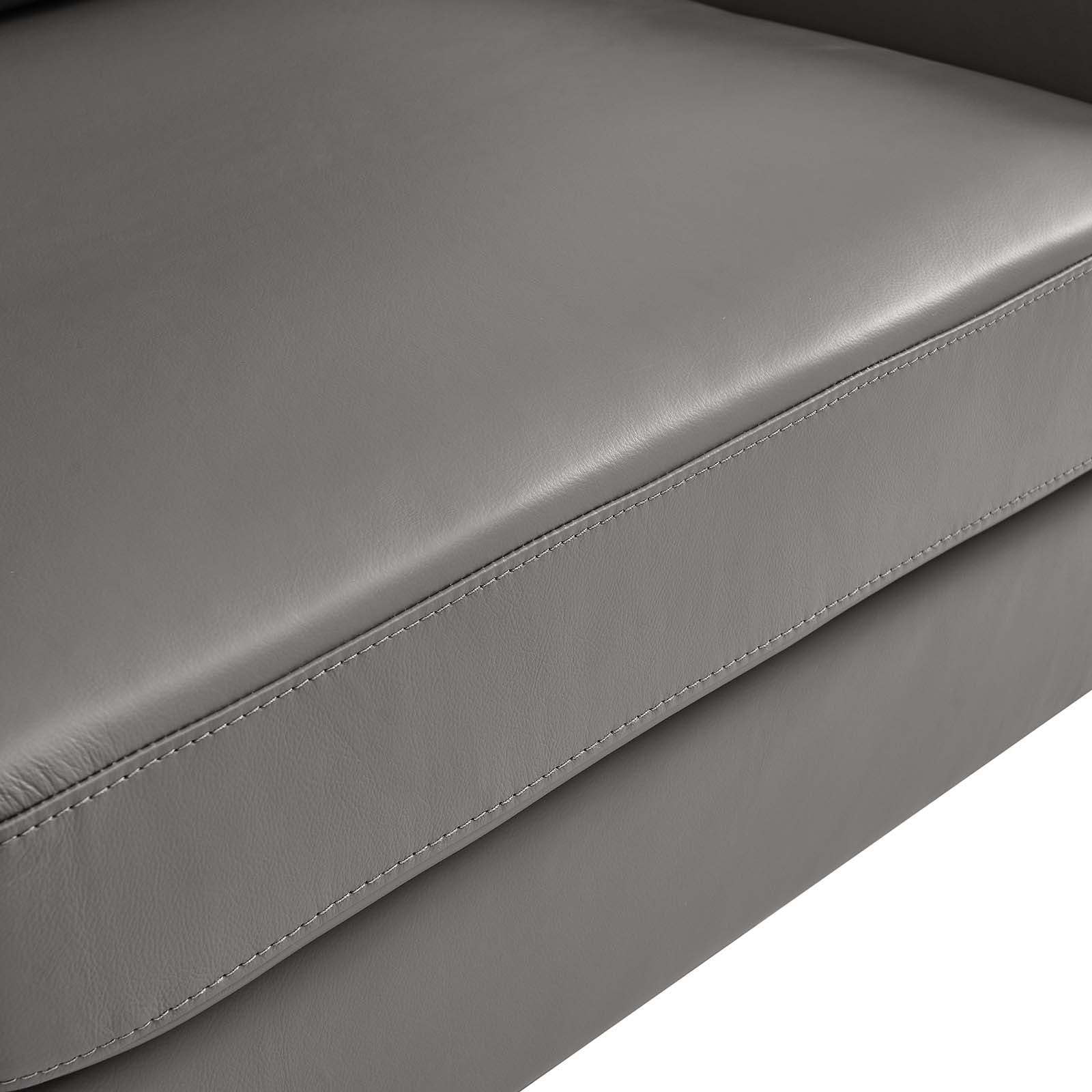 Modway Loveseats - Corland Leather Loveseat Gray
