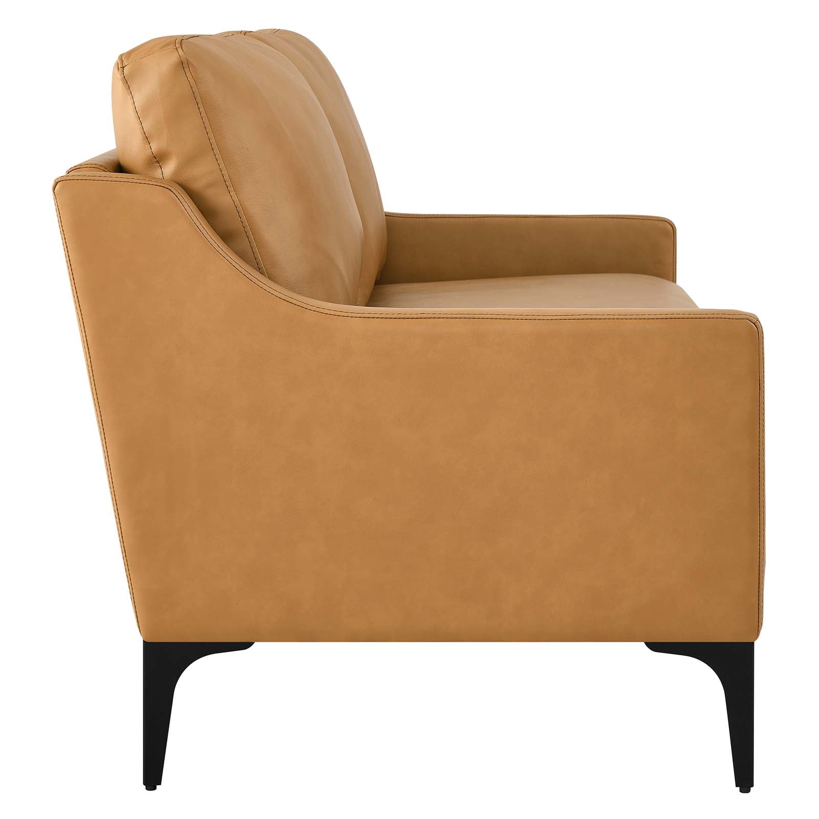 Modway Loveseats - Corland Leather Loveseat Tan