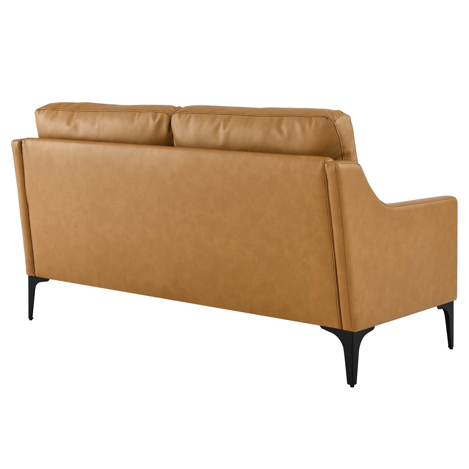 Modway Loveseats - Corland Leather Loveseat Tan