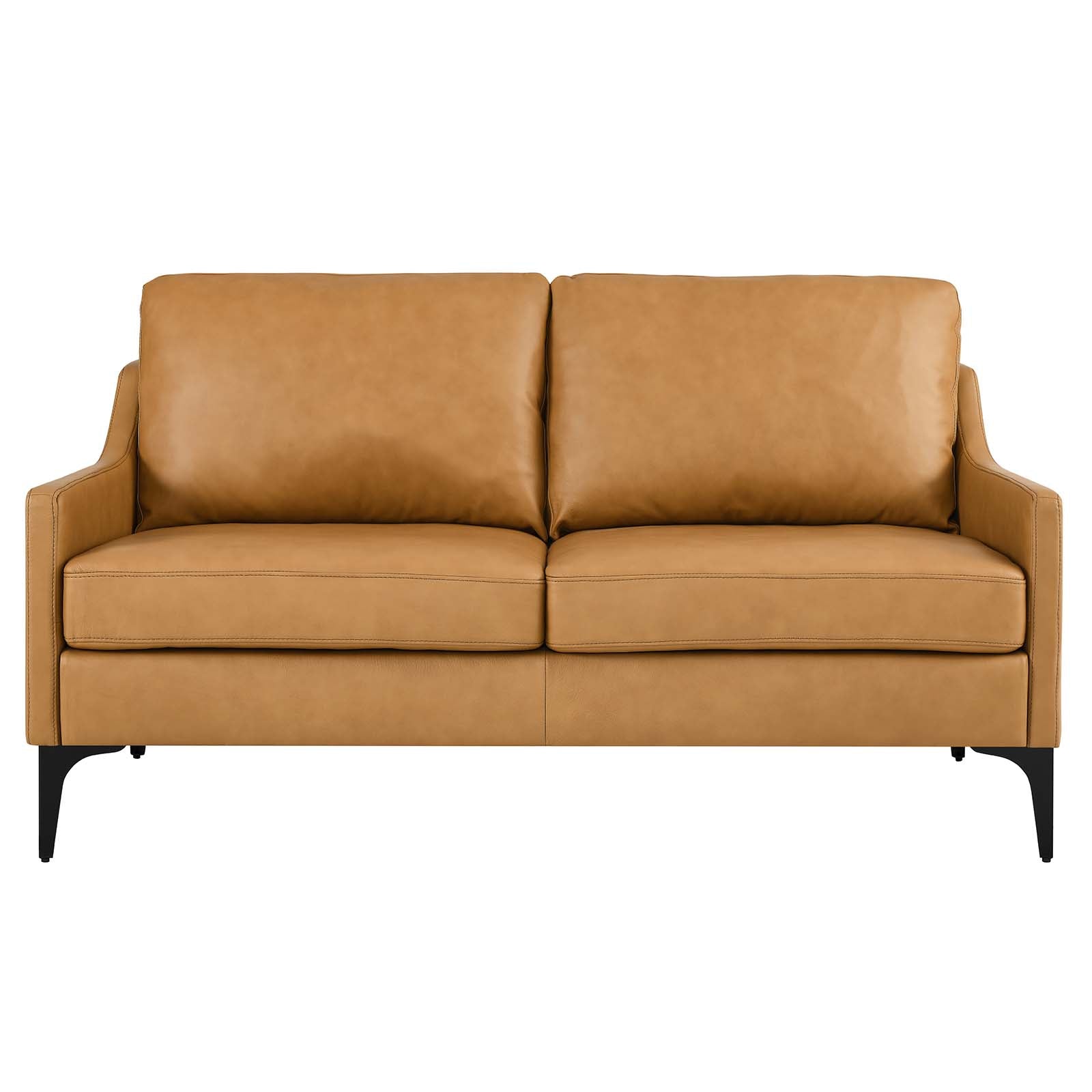 Modway Loveseats - Corland Leather Loveseat Tan