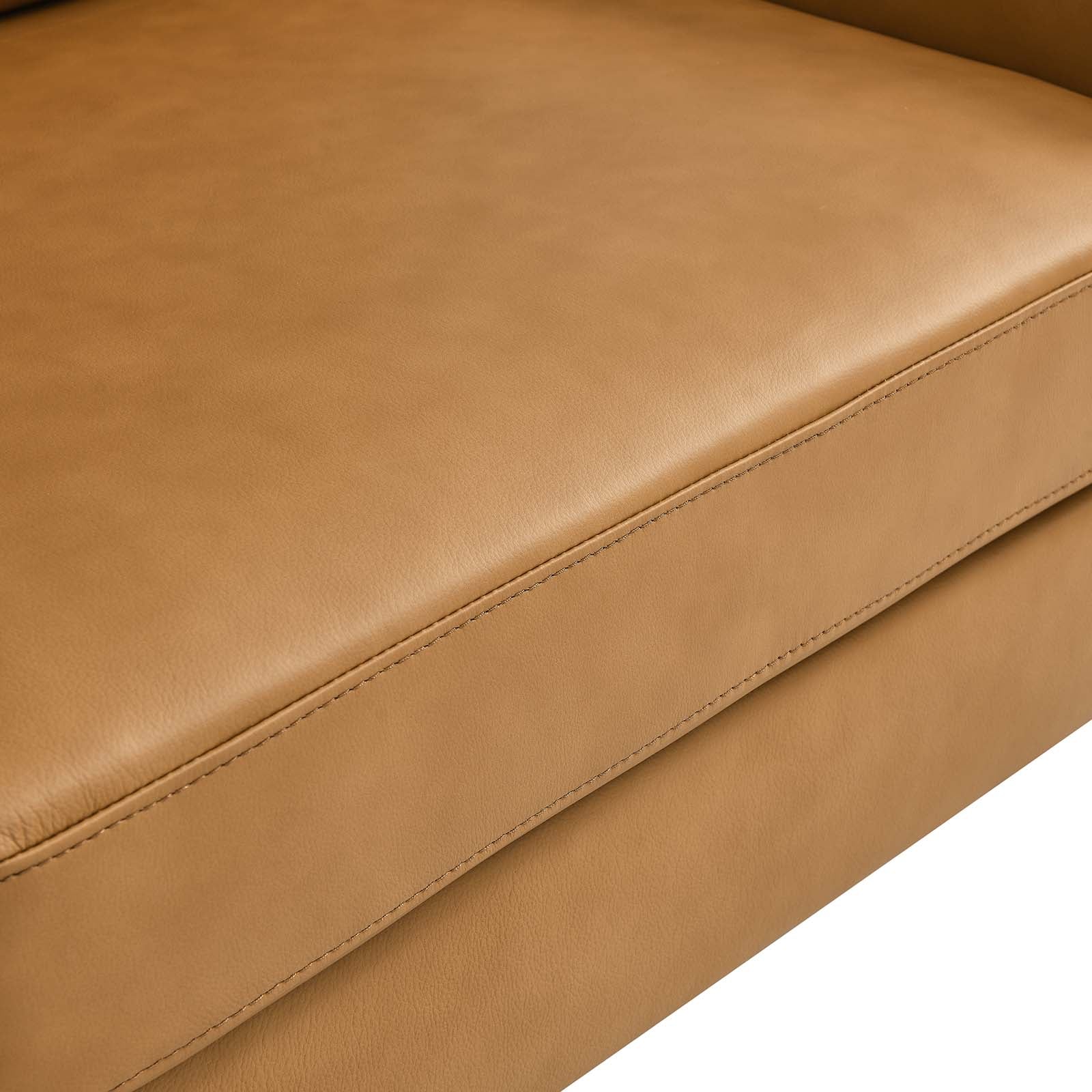 Modway Loveseats - Corland Leather Loveseat Tan