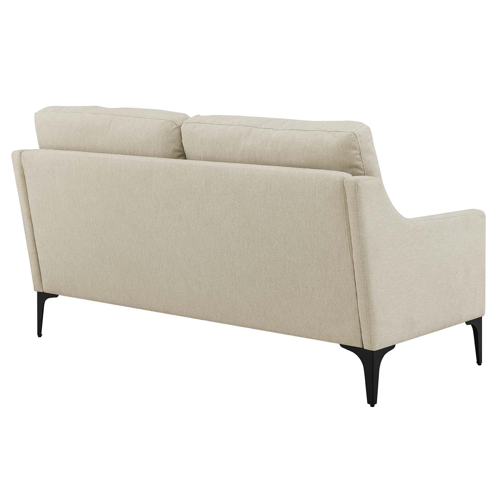 Modway Loveseats - Corland Upholstered Fabric Loveseat Beige