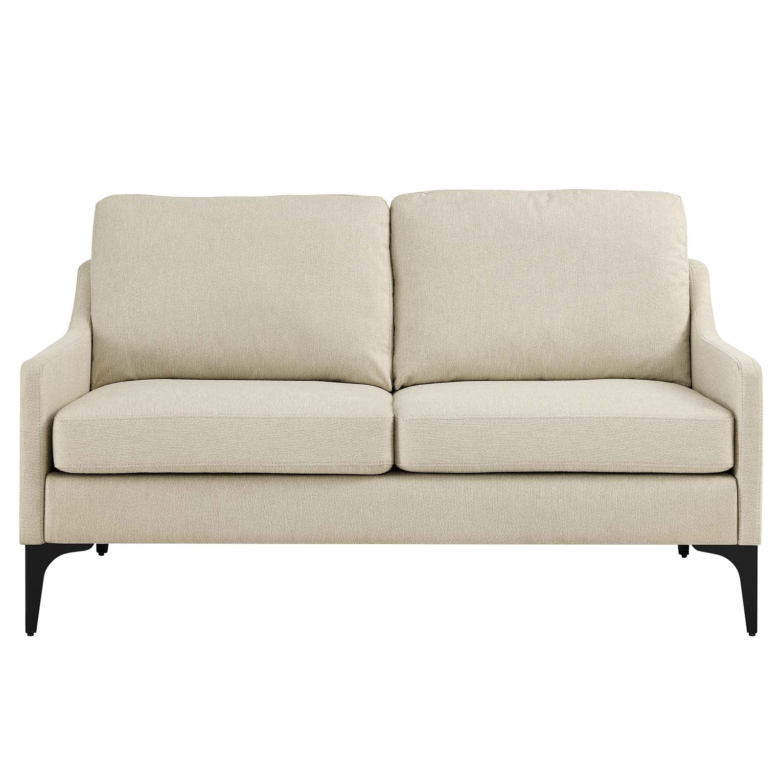 Modway Loveseats - Corland Upholstered Fabric Loveseat Beige