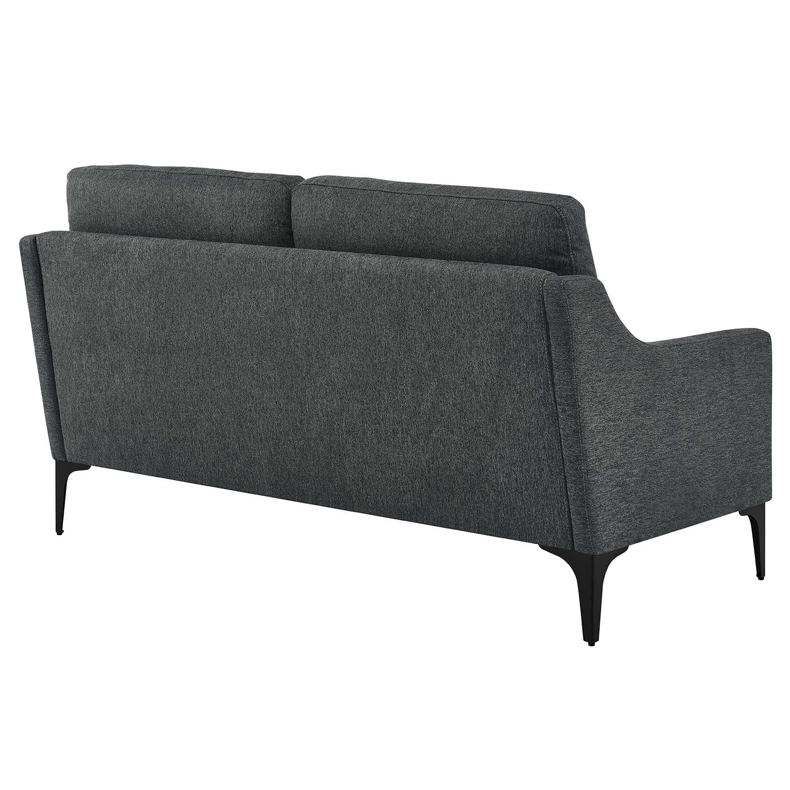 Modway Loveseats - Corland Upholstered Fabric Loveseat Charcoal
