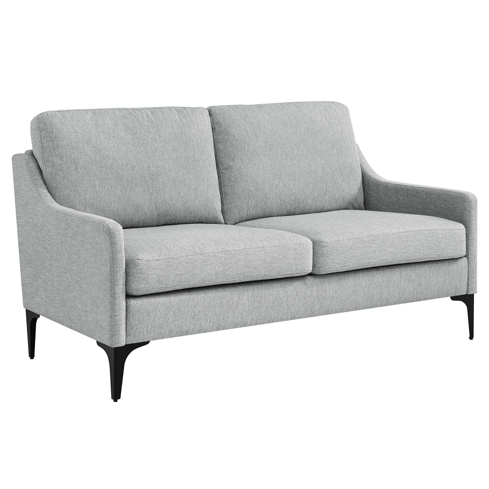 Modway Loveseats - Corland Upholstered Fabric Loveseat Light Gray