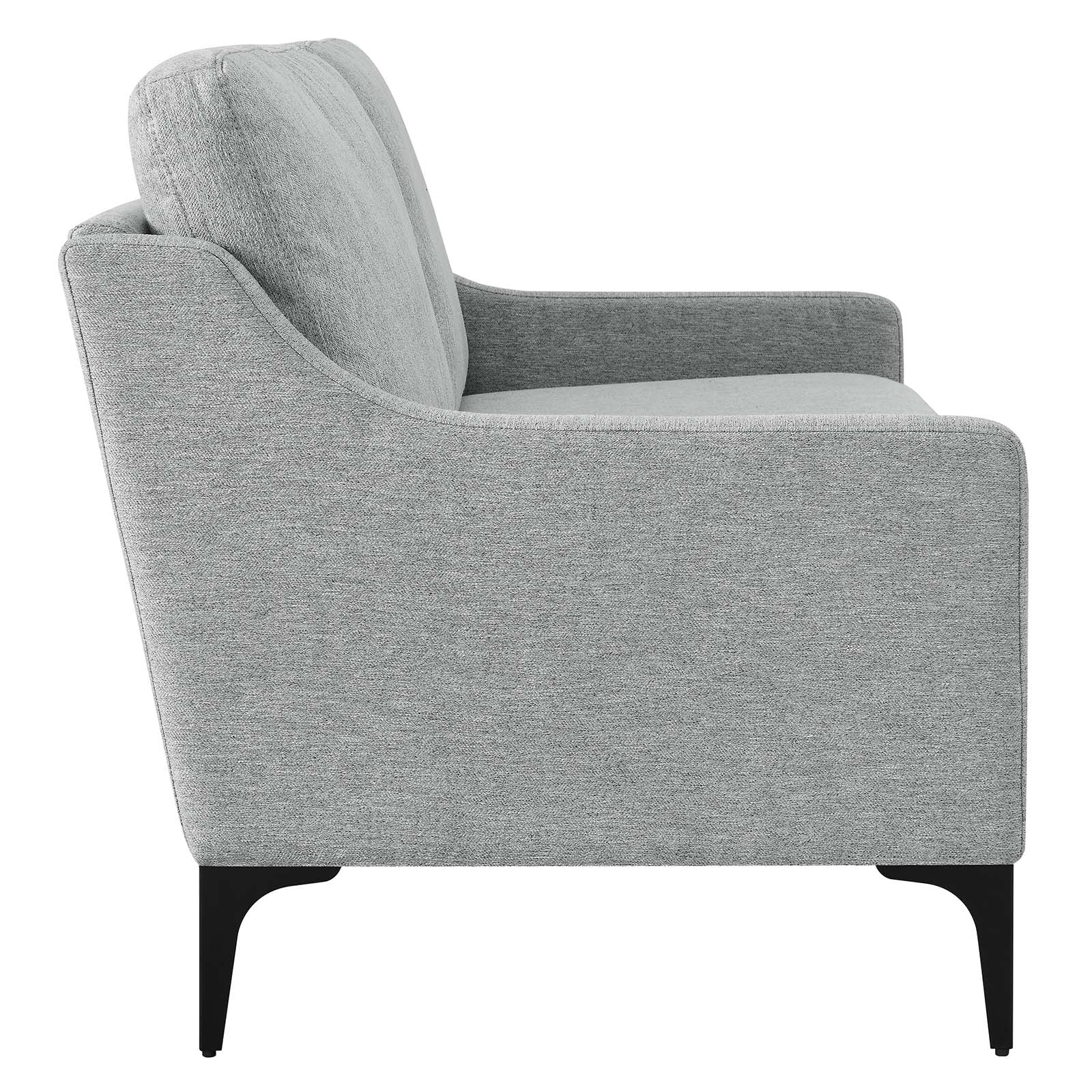 Modway Loveseats - Corland Upholstered Fabric Loveseat Light Gray