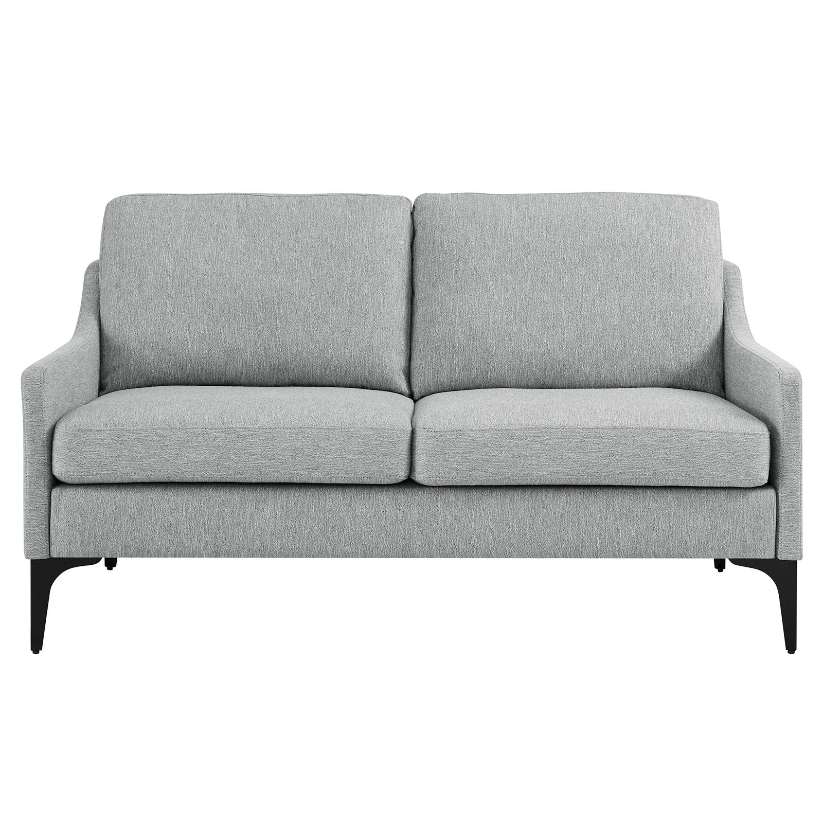 Modway Loveseats - Corland Upholstered Fabric Loveseat Light Gray