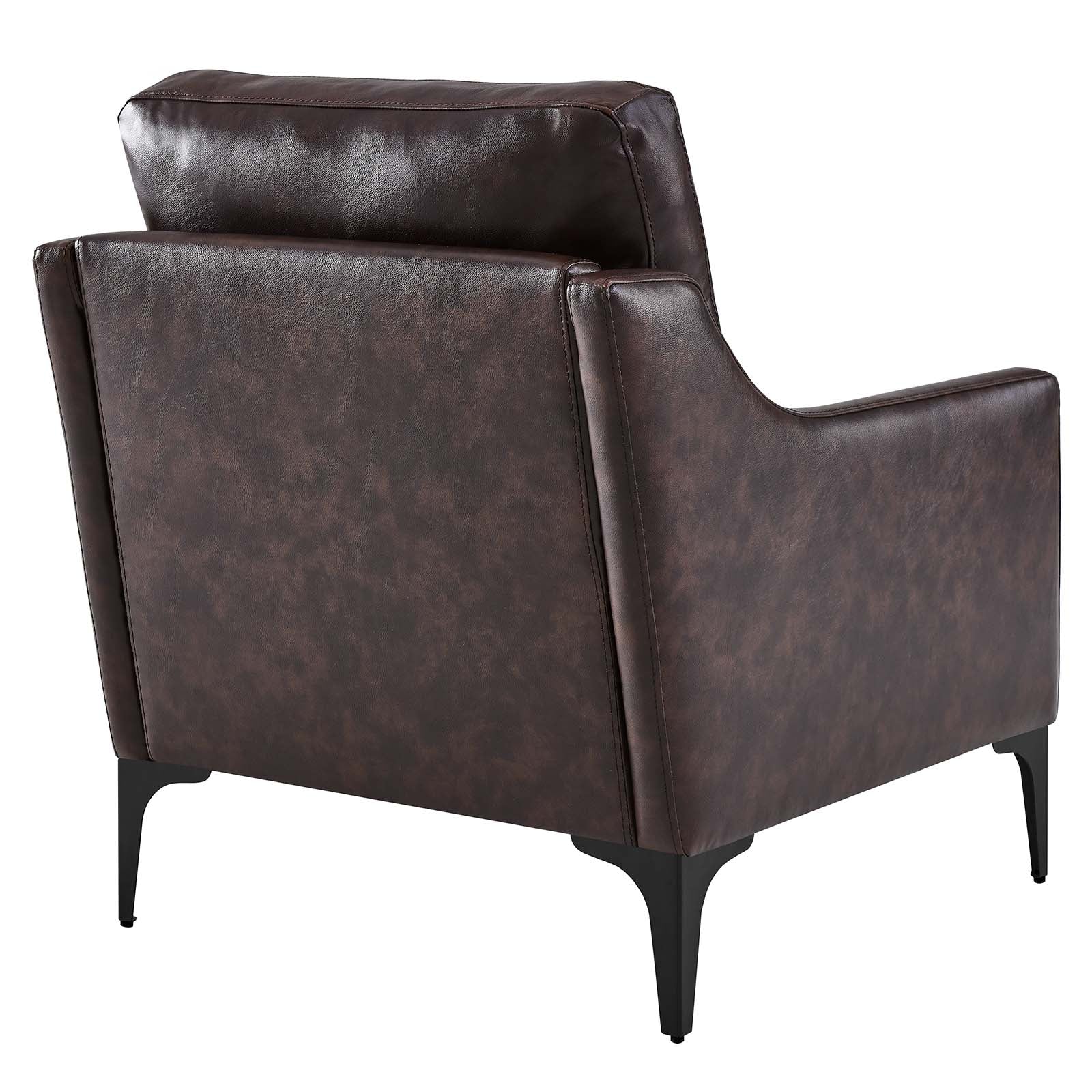 Modway Accent Chairs - Corland Leather Armchair Brown