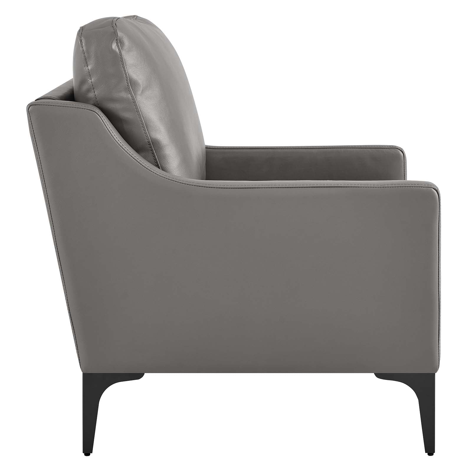 Modway Accent Chairs - Corland Leather Armchair Gray